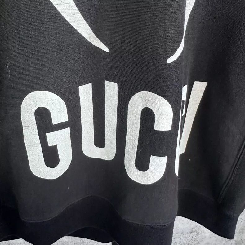 Gucci GUCCI Black Logo Print Hoodie Sweatshirt-yf Size US S / EU 44-46 / 1 - 3 Thumbnail