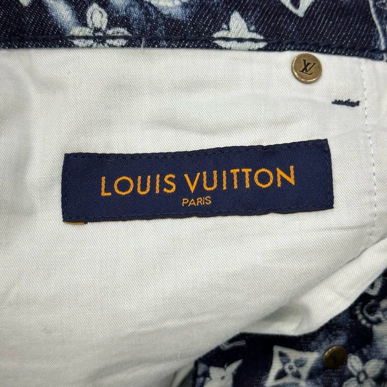 Louis Vuitton Louis Vuitton Denim Shorts with Flower Print-yf Size US 30 / EU 46 - 3 Thumbnail