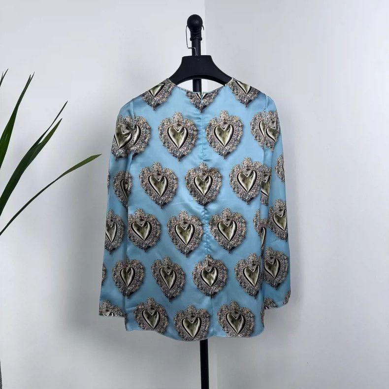Dolce & Gabbana Dolce & Gabbana Heart Print Short Sleeve Tee-yf Size US M / EU 48-50 / 2 - 2 Thumbnail