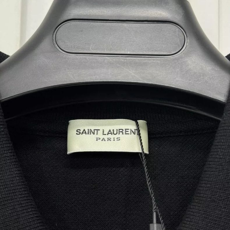 Saint Laurent Paris Saint Laurent Black Embroidered Polo Vest Size L-yf Size US L / EU 52-54 / 3 - 4 Thumbnail