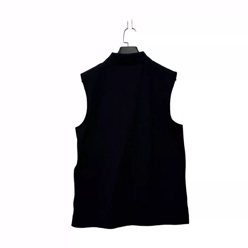 Saint Laurent Paris Saint Laurent Black Embroidered Polo Vest Size L-yf Size US L / EU 52-54 / 3 - 3 Thumbnail