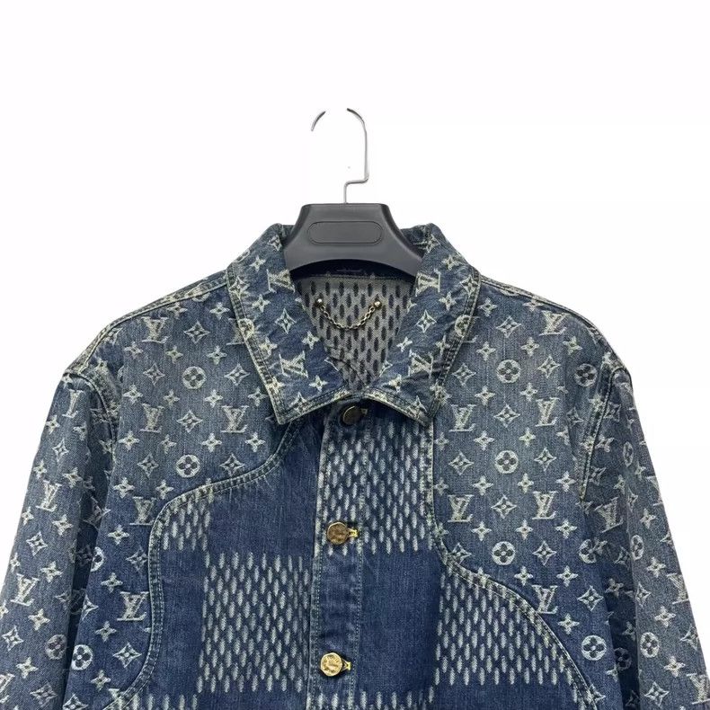 Louis Vuitton Louis Vuitton Nigo Blue Denim Jacket-yf Size US L / EU 52-54 / 3 - 3 Thumbnail
