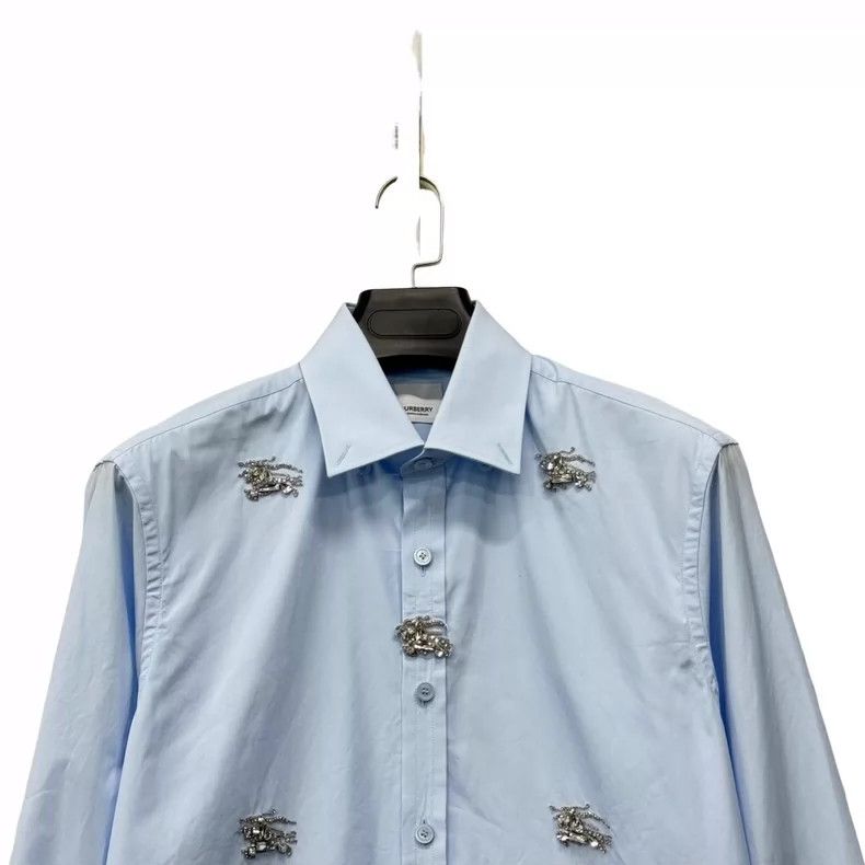 Burberry Burberry Blue Crystal Knight Horse Shirt-yf Size US M / EU 48-50 / 2 - 3 Thumbnail