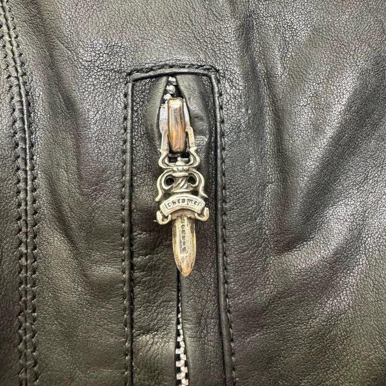 Chrome Hearts Chrome Hearts Black Leather Motorcycle Jacket-yf Size US S / EU 44-46 / 1 - 4 Thumbnail