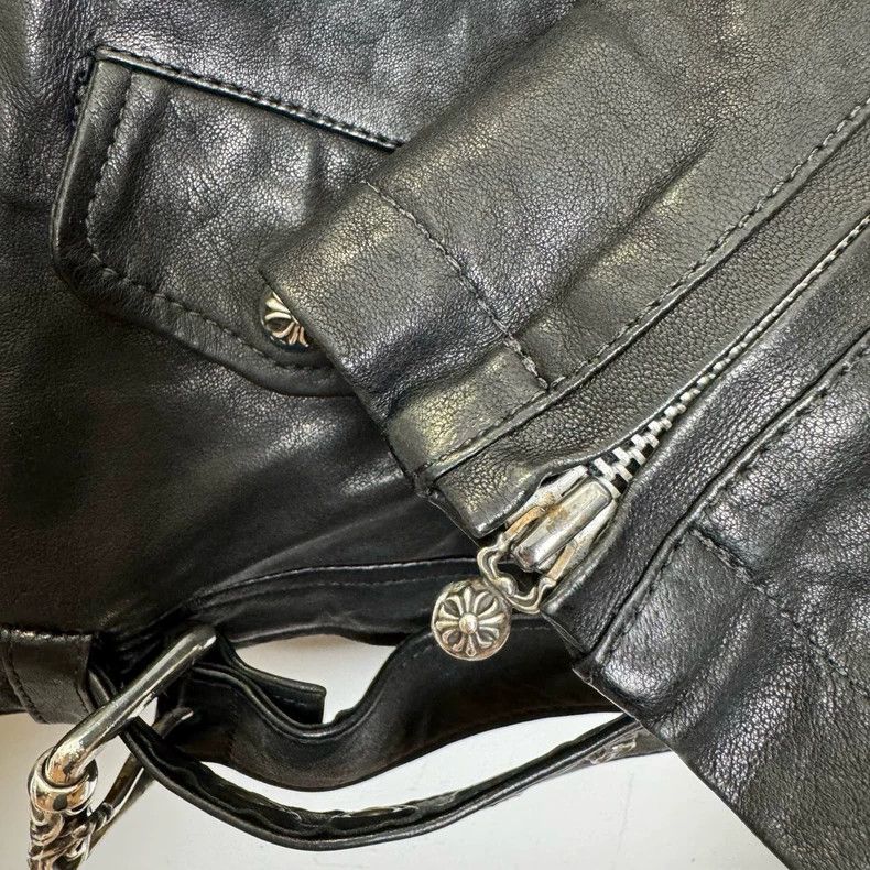 Chrome Hearts Chrome Hearts Black Leather Motorcycle Jacket-yf Size US S / EU 44-46 / 1 - 6 Thumbnail