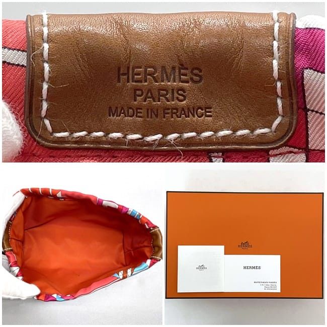 Hermes HERMES Clutch Bag Red Silk Size ONE SIZE - 3 Thumbnail