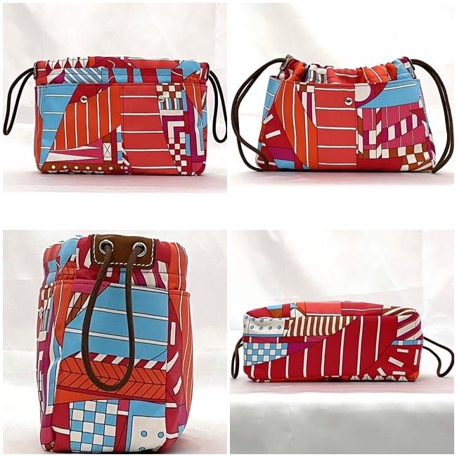 Hermes HERMES Clutch Bag Red Silk Size ONE SIZE - 2 Thumbnail