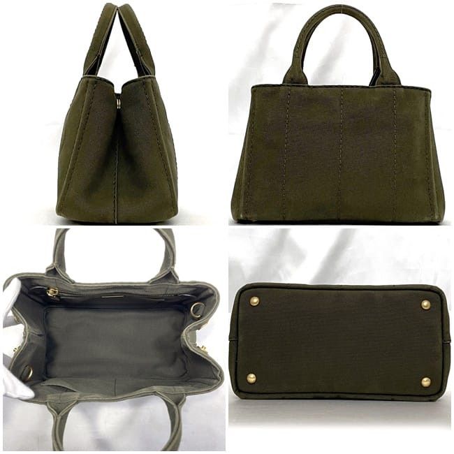 Prada PRADA Tote Bag Green Cotton Size ONE SIZE - 3 Thumbnail