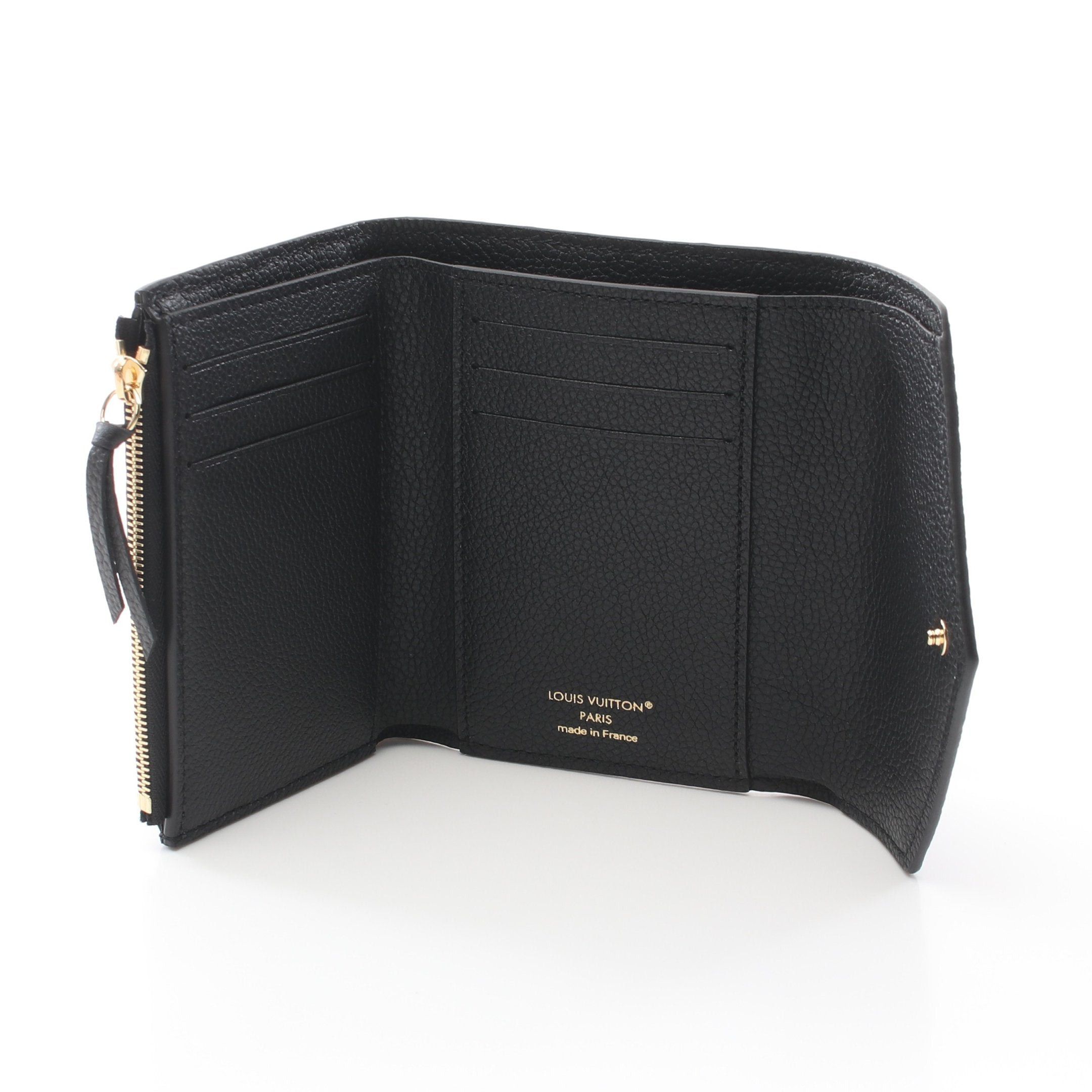 Louis Vuitton Louis Vuitton Portefeuil Victorine Monogram Empreinte Noir Trifold Wallet Leather Black Size ONE SIZE - 3 Thumbnail