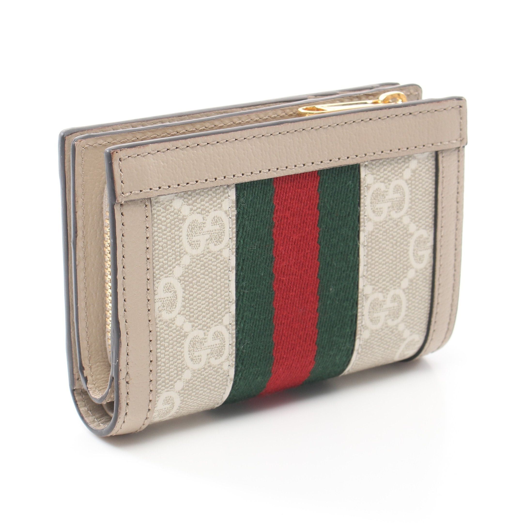 Gucci Gucci Offdia Gg Supreme Bi-Fold Wallet Leather Light Beige Gray Multicolor Size ONE SIZE - 2 Thumbnail