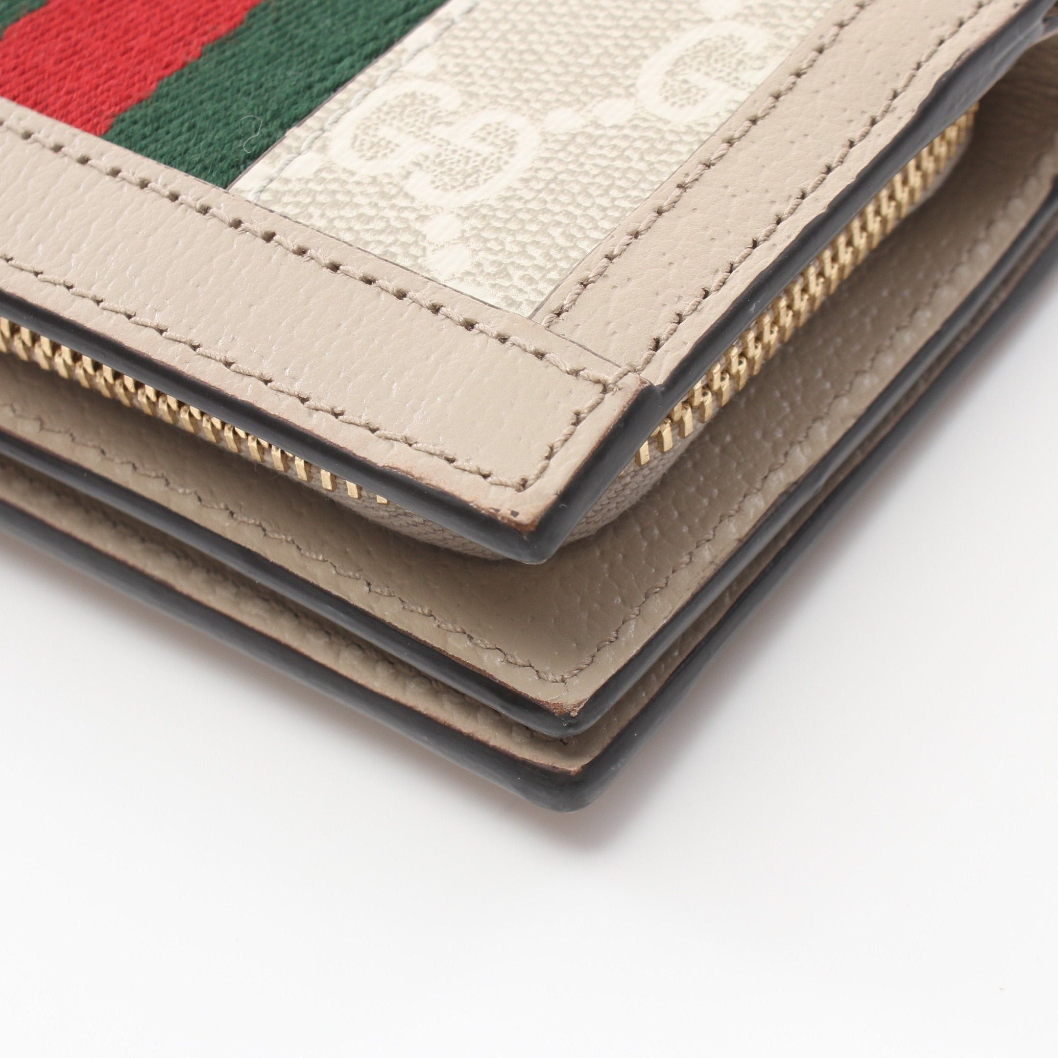 Gucci Gucci Offdia Gg Supreme Bi-Fold Wallet Leather Light Beige Gray Multicolor Size ONE SIZE - 7 Thumbnail
