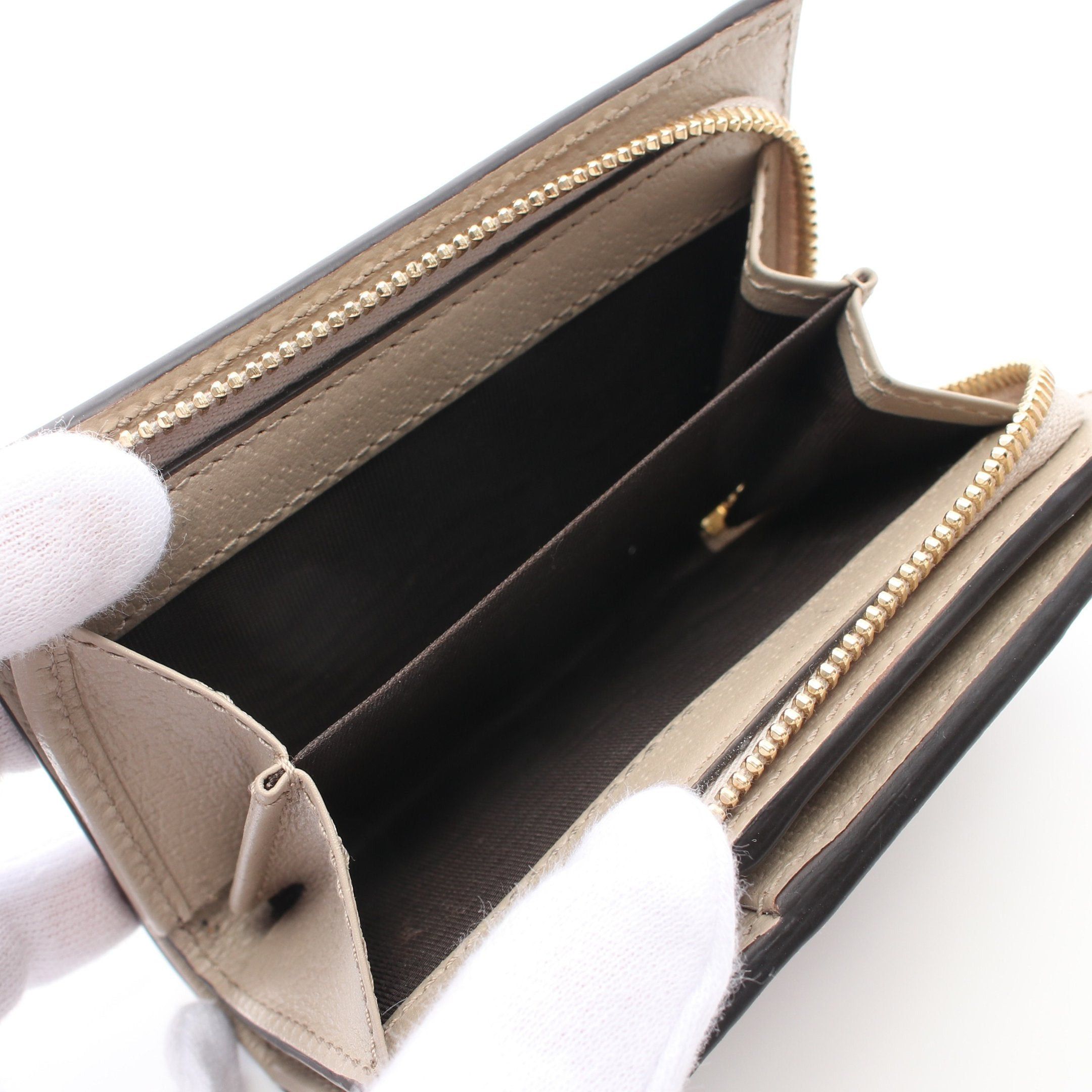 Gucci Gucci Offdia Gg Supreme Bi-Fold Wallet Leather Light Beige Gray Multicolor Size ONE SIZE - 5 Thumbnail