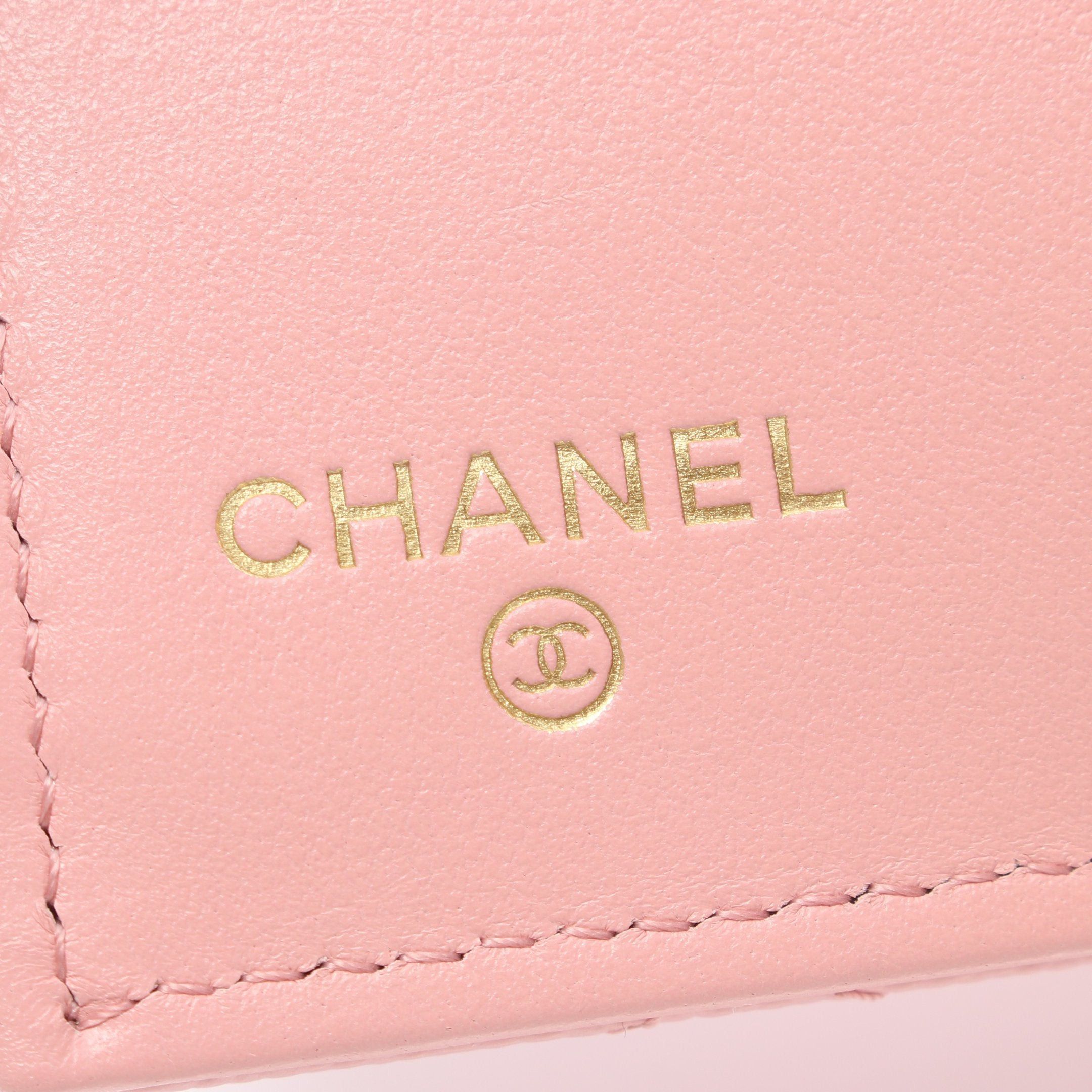 Chanel Chanel Classic Small Flap Wallet Matelasse Trifold Compact Caviar Skin Pink Gold Hardware Size ONE SIZE - 4 Thumbnail
