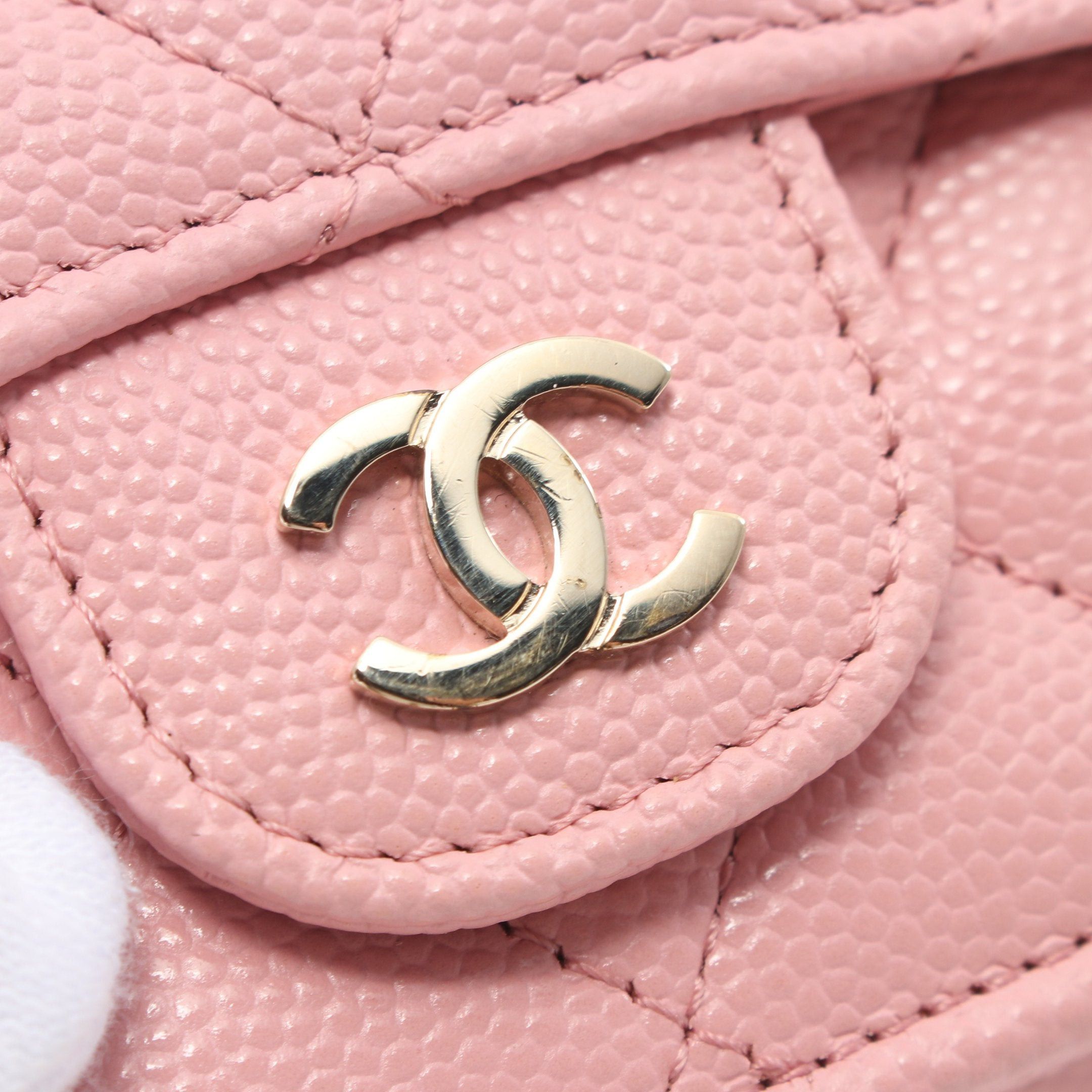 Chanel Chanel Classic Small Flap Wallet Matelasse Trifold Compact Caviar Skin Pink Gold Hardware Size ONE SIZE - 10 Thumbnail