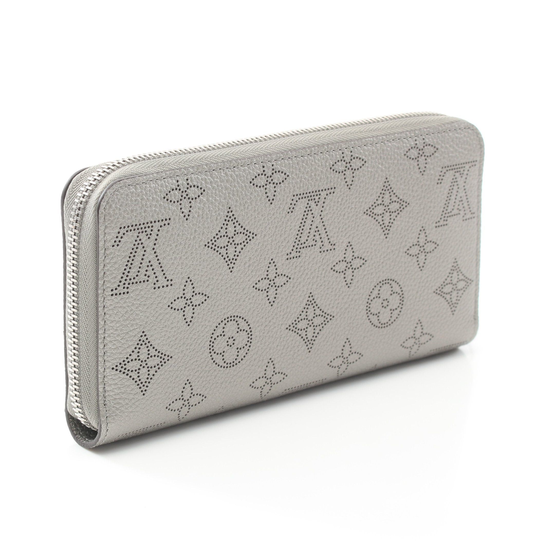Louis Vuitton Louis Vuitton Zippy Wallet Monogram Mahina Metallic Round Zipper Leather Gray Size ONE SIZE - 2 Thumbnail
