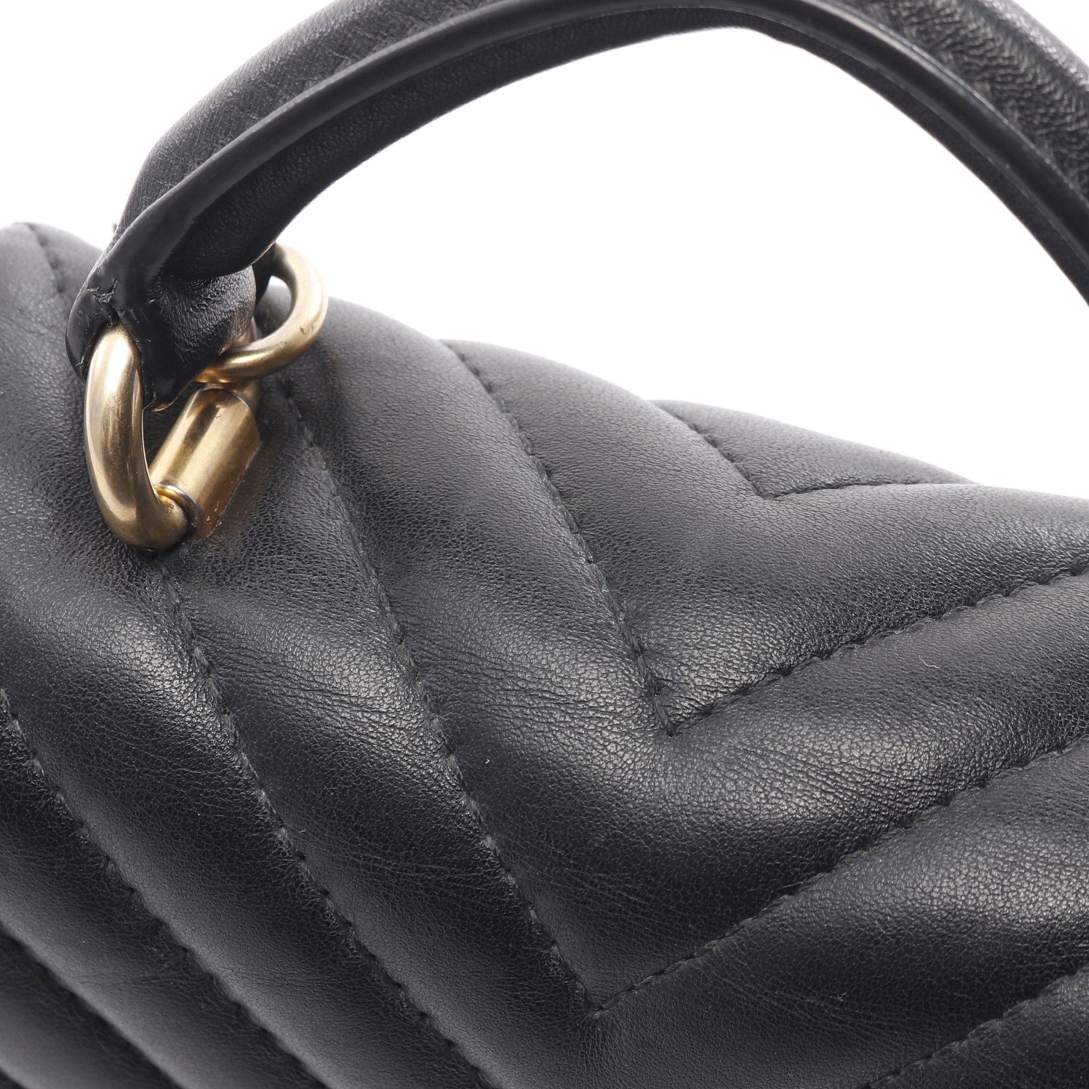 Chanel Chanel Chevron V-Stitch Chain Shoulder Bag Lambskin Black Gold Hardware Size ONE SIZE - 10 Thumbnail