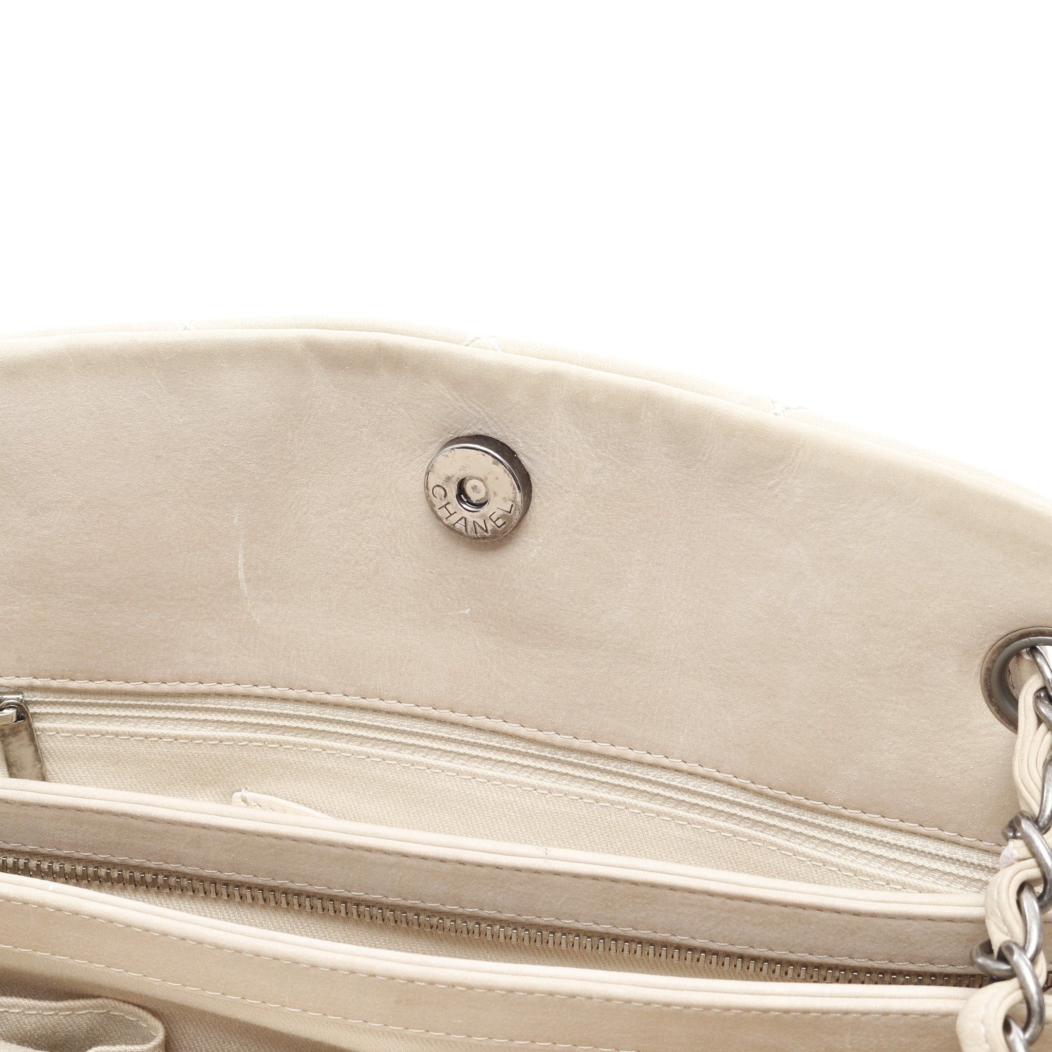 Chanel Chanel Mademoiselle Bowling Bag On The Road Chain Shoulder Velvet Calfskin Ivory Silver Hardware Size ONE SIZE - 12 Thumbnail