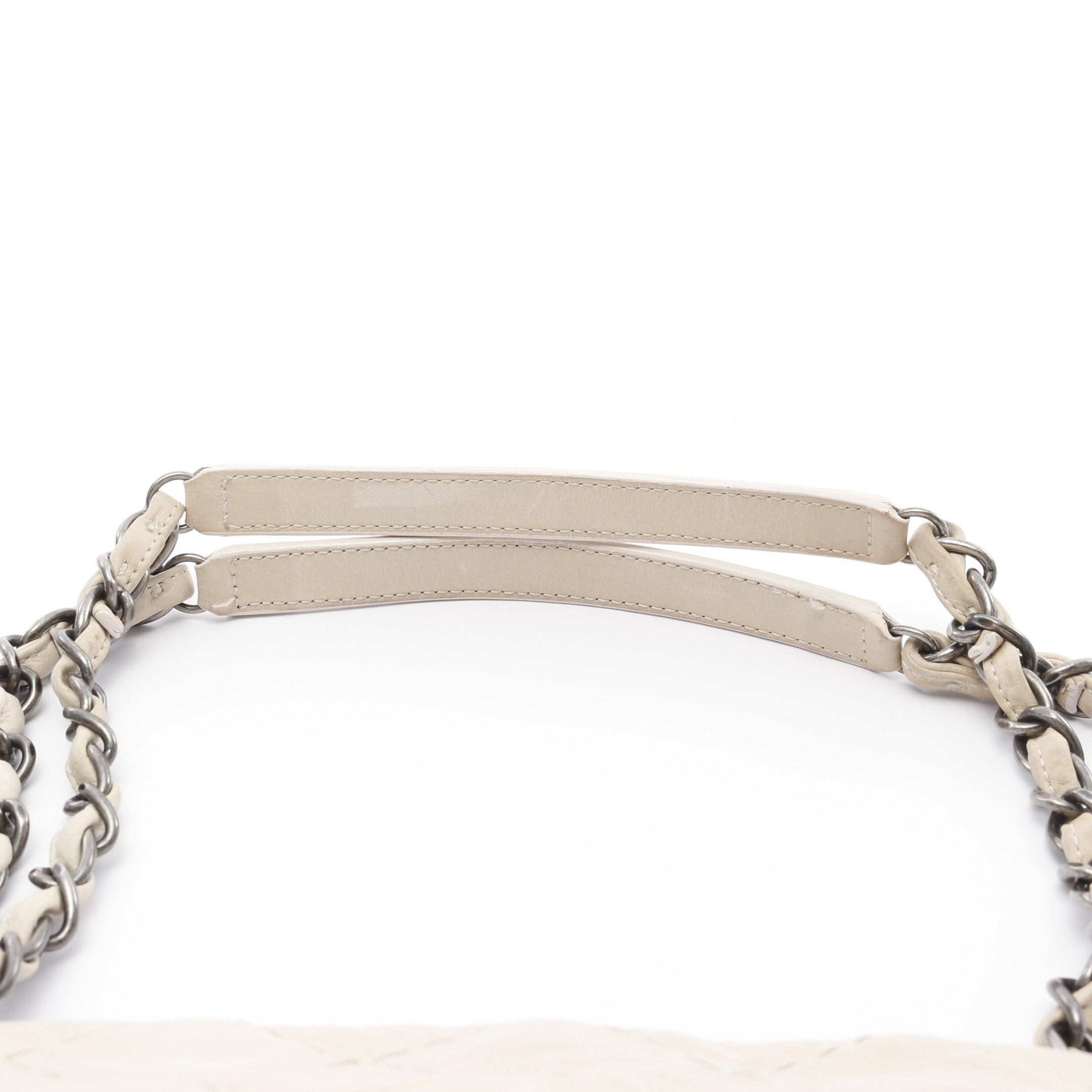 Chanel Chanel Mademoiselle Bowling Bag On The Road Chain Shoulder Velvet Calfskin Ivory Silver Hardware Size ONE SIZE - 8 Thumbnail