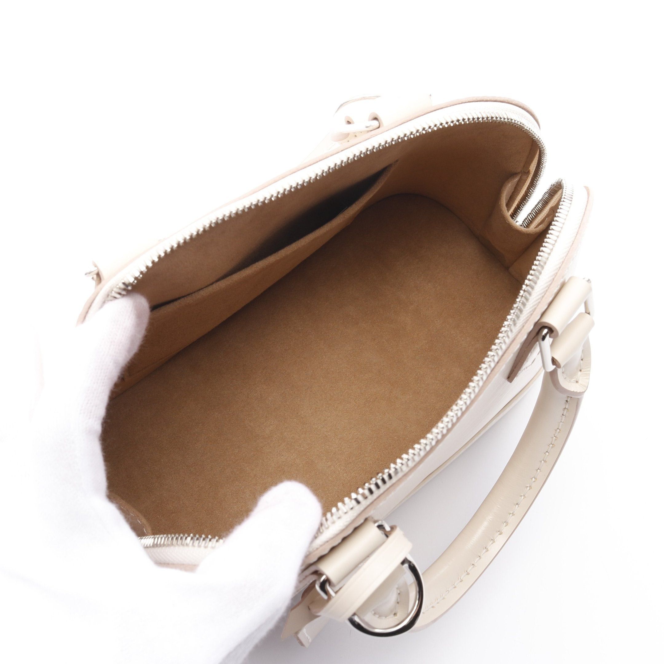 Louis Vuitton Louis Vuitton Alma Bb Epi Quartz Handbag Leather Ivory Size ONE SIZE - 3 Thumbnail