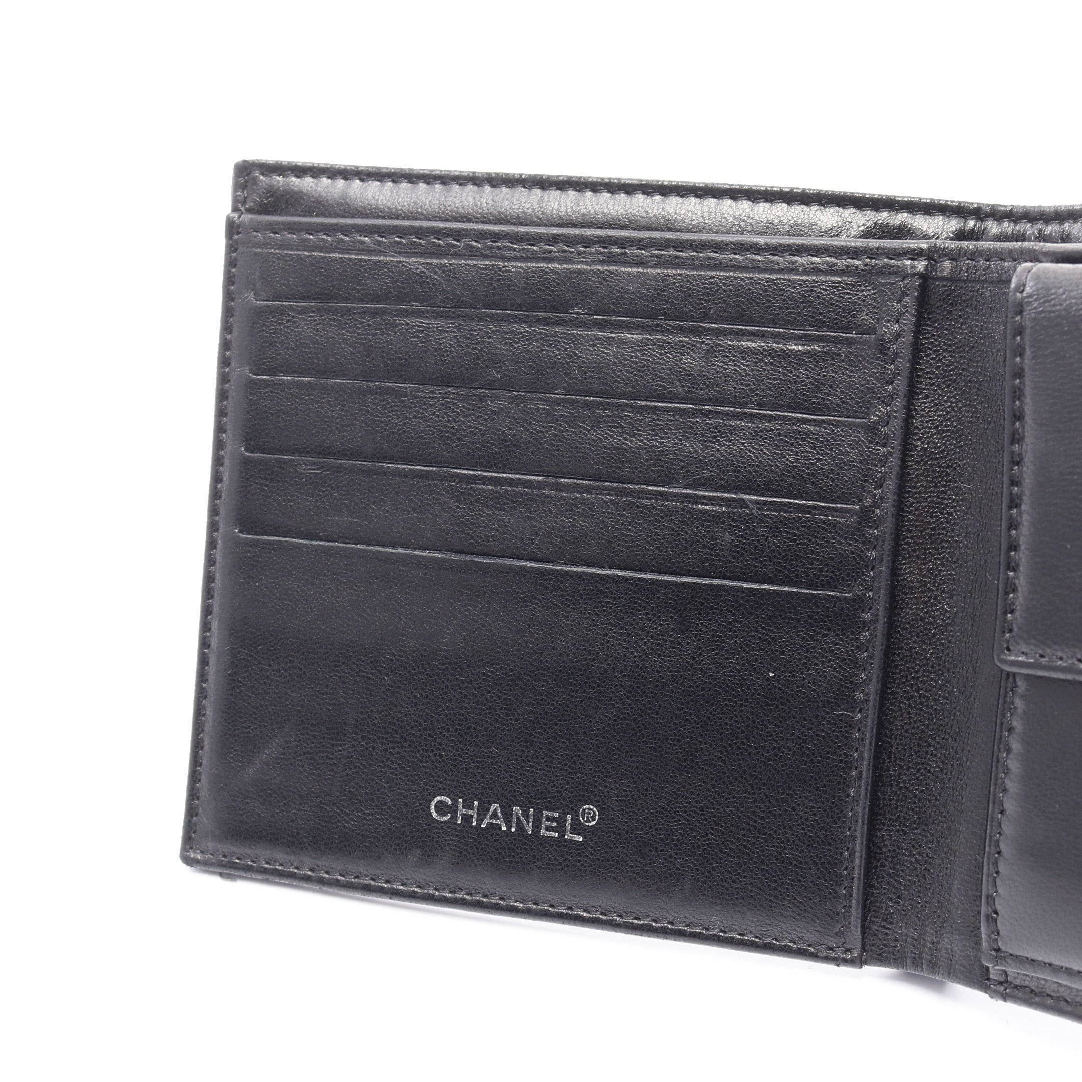 Chanel Chanel New Travel Line Bi-Fold Wallet Nylon Canvas Leather Black Silver Hardware Size ONE SIZE - 8 Thumbnail
