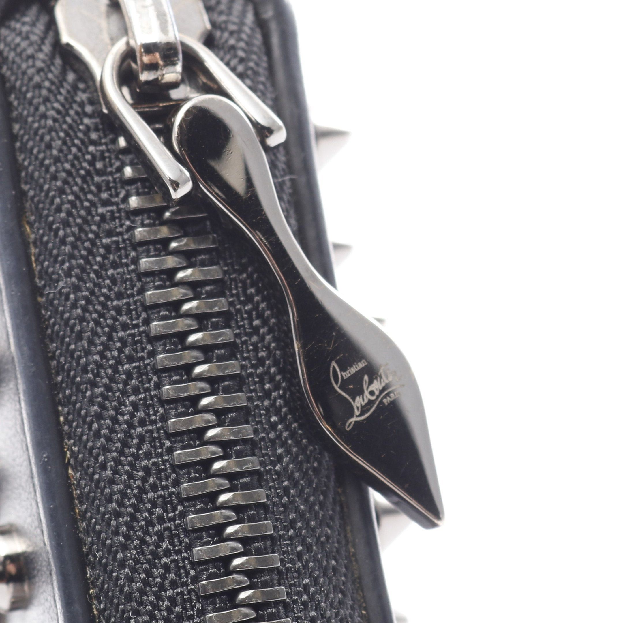 Christian Louboutin Christian Louboutin Panettone Round Zipper Long Wallet Leather Black Spike Studs Size ONE SIZE - 10 Thumbnail
