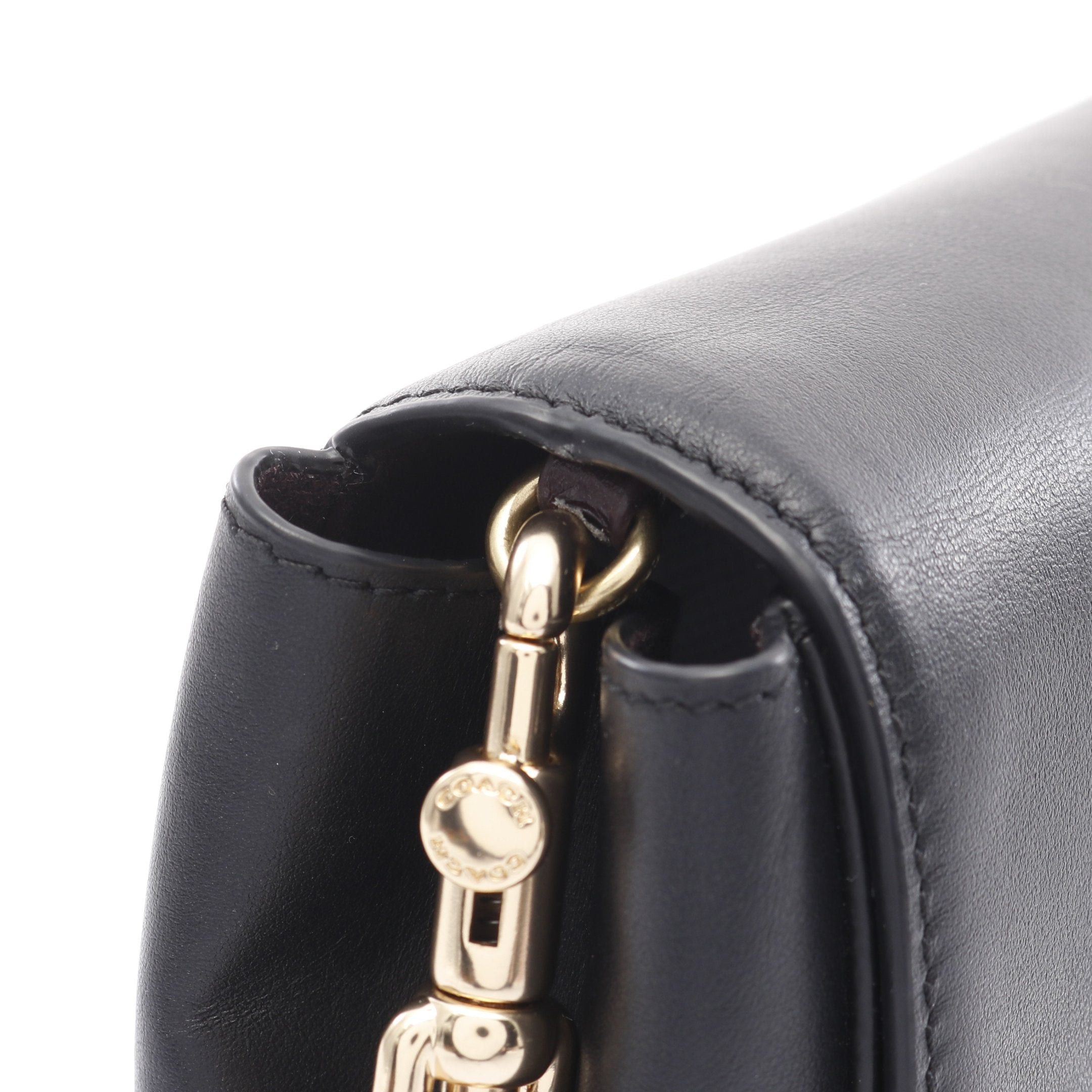 Coach Coach Shoulder Bag Chain Leather Black Size ONE SIZE - 7 Thumbnail