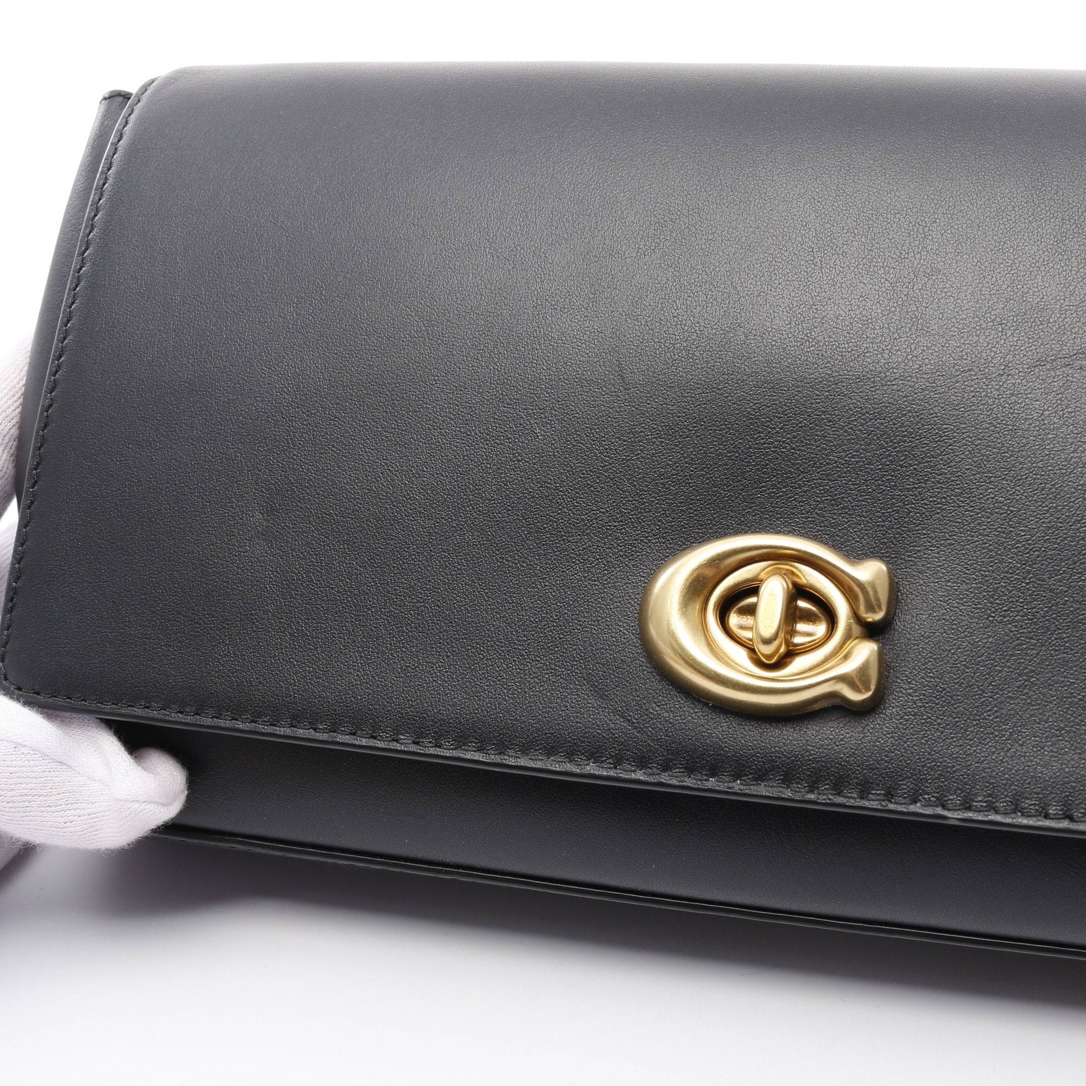 Coach Coach Shoulder Bag Chain Leather Black Size ONE SIZE - 6 Thumbnail