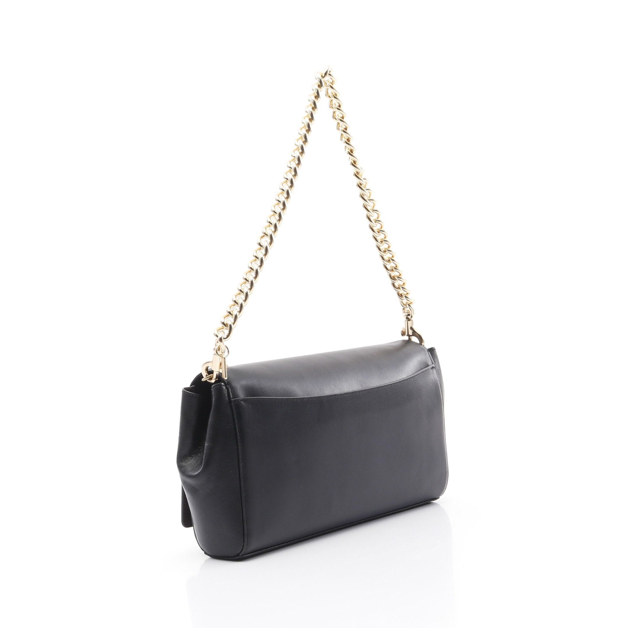 Coach Coach Shoulder Bag Chain Leather Black Size ONE SIZE - 2 Thumbnail