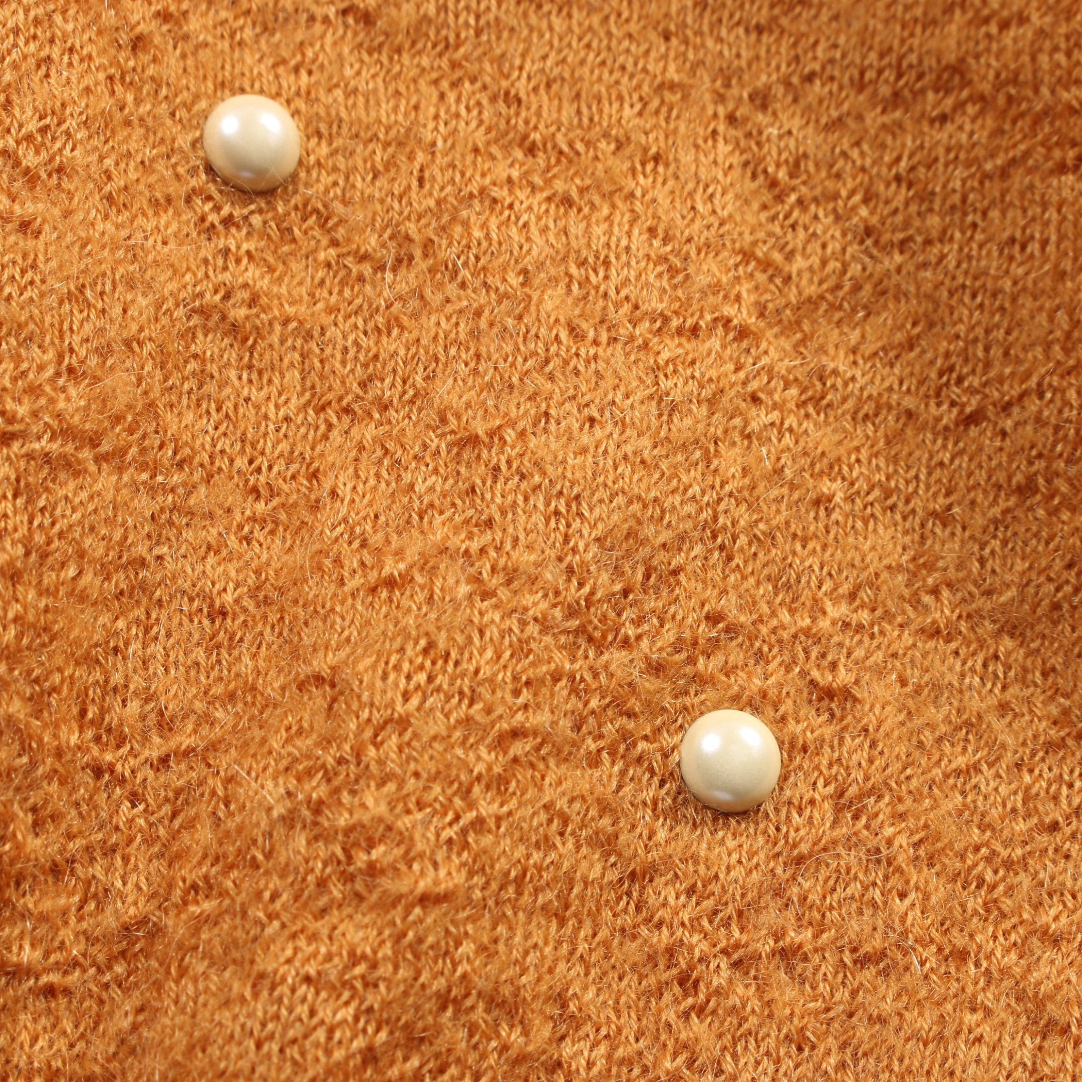 Chanel Chanel With Pearl Sweater Knit Crew Neck Mohair Cashmere Orange 14B Size ONE SIZE - 10 Thumbnail