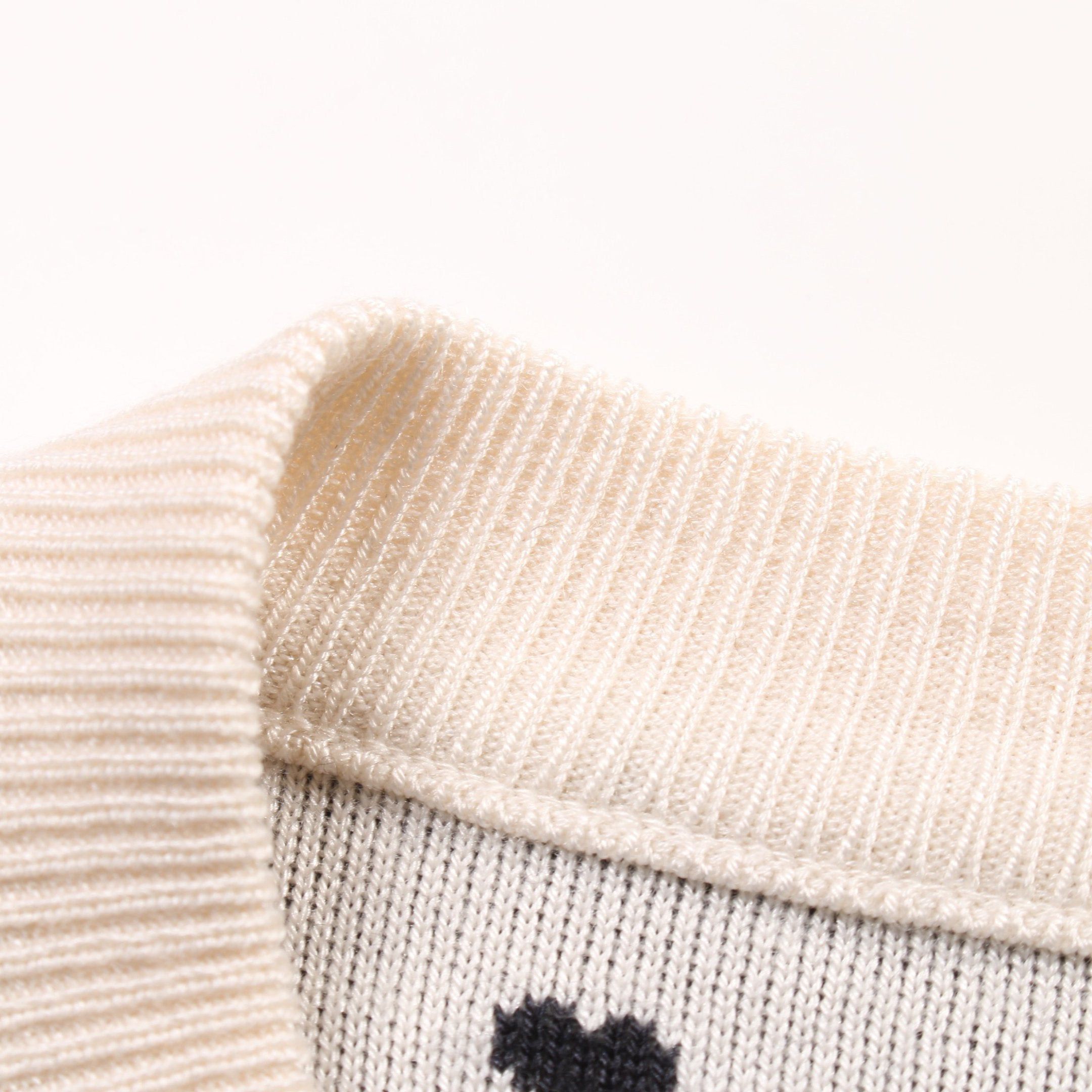 Hermes Hermes Brides De Gala Cardigan Crew Neck Heart Cashmere Silk Black Off White Size ONE SIZE - 9 Thumbnail