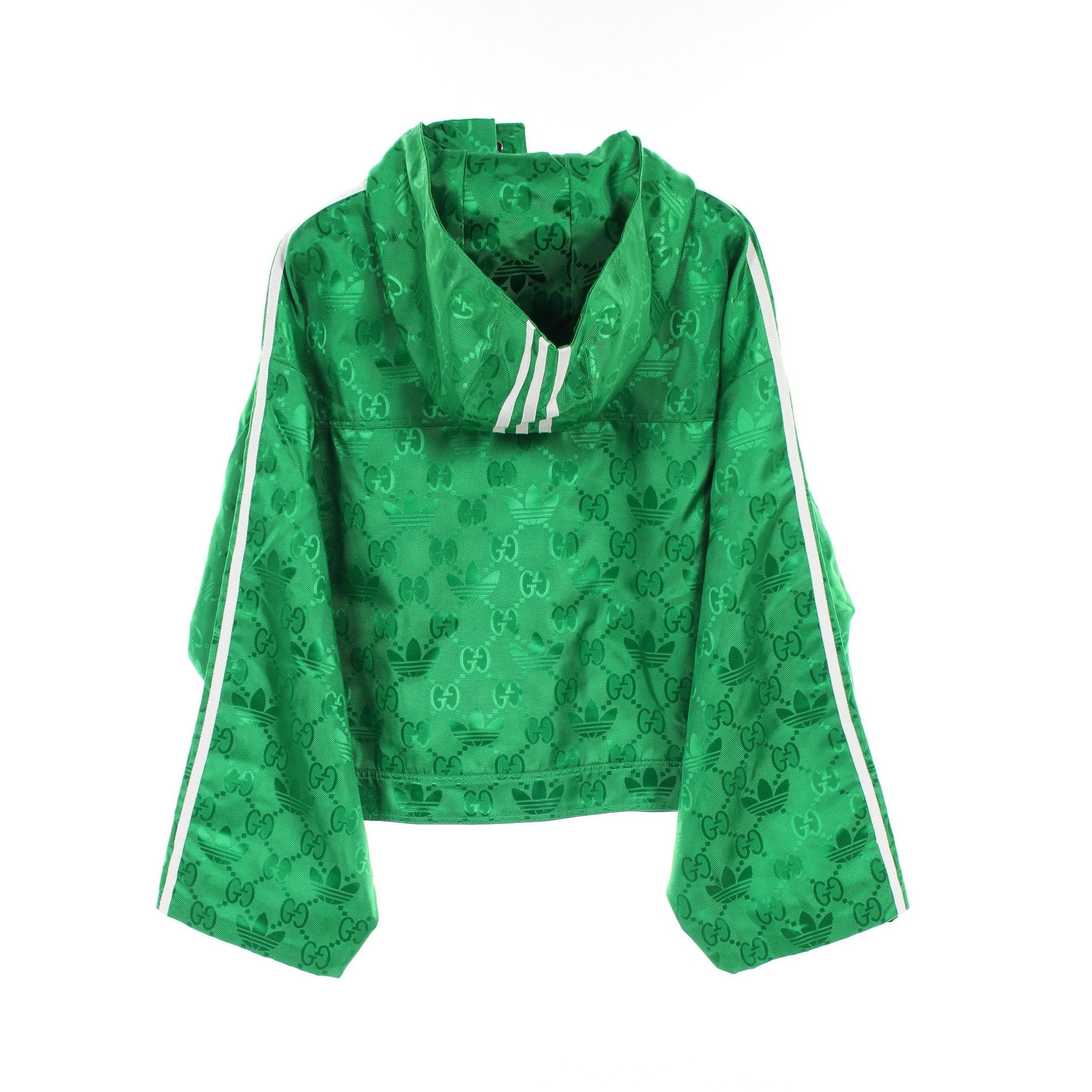Gucci Gucci Gucci * Adidas Nylon Jacket Logo Pattern Green Hooded Size ONE SIZE - 2 Thumbnail