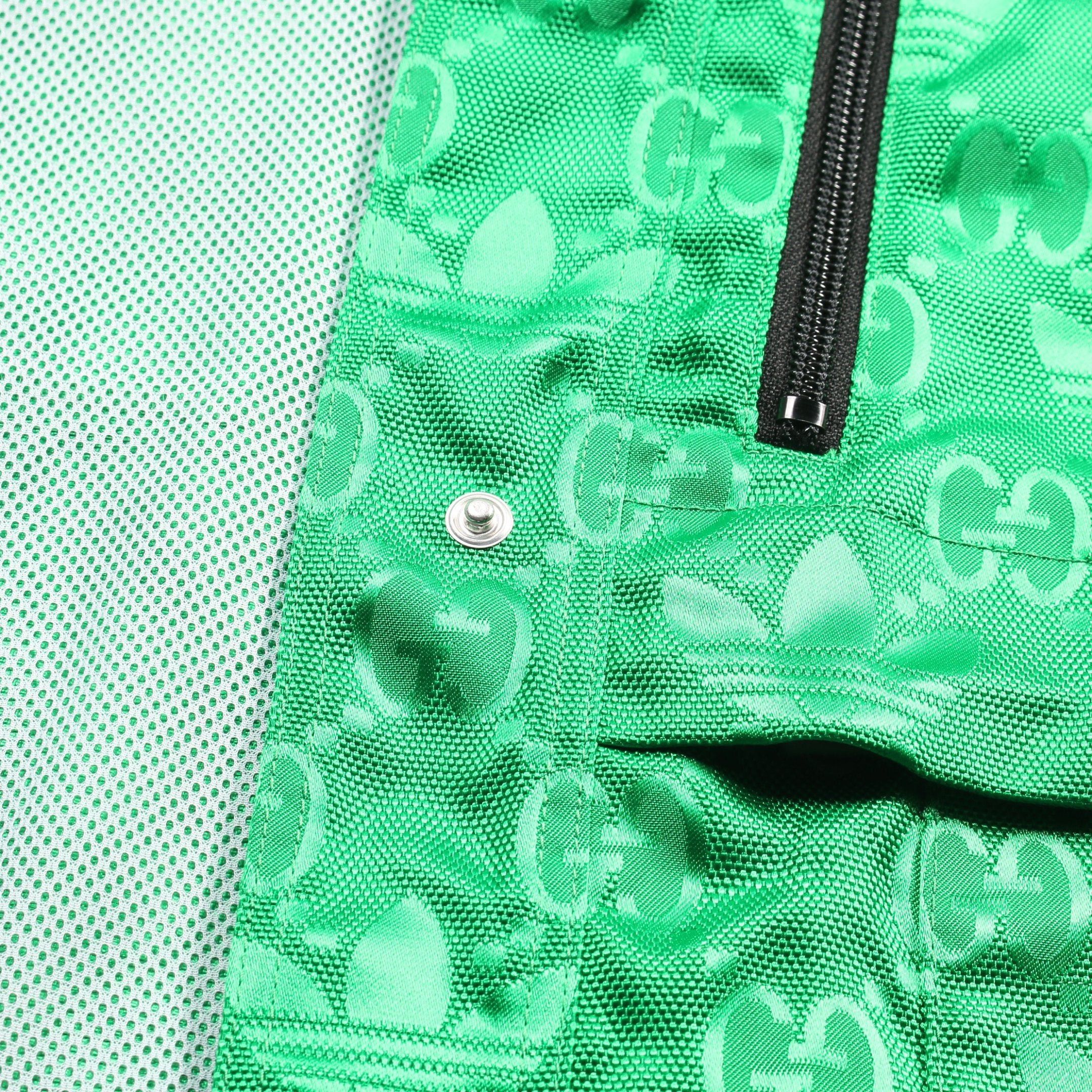 Gucci Gucci Gucci * Adidas Nylon Jacket Logo Pattern Green Hooded Size ONE SIZE - 8 Thumbnail