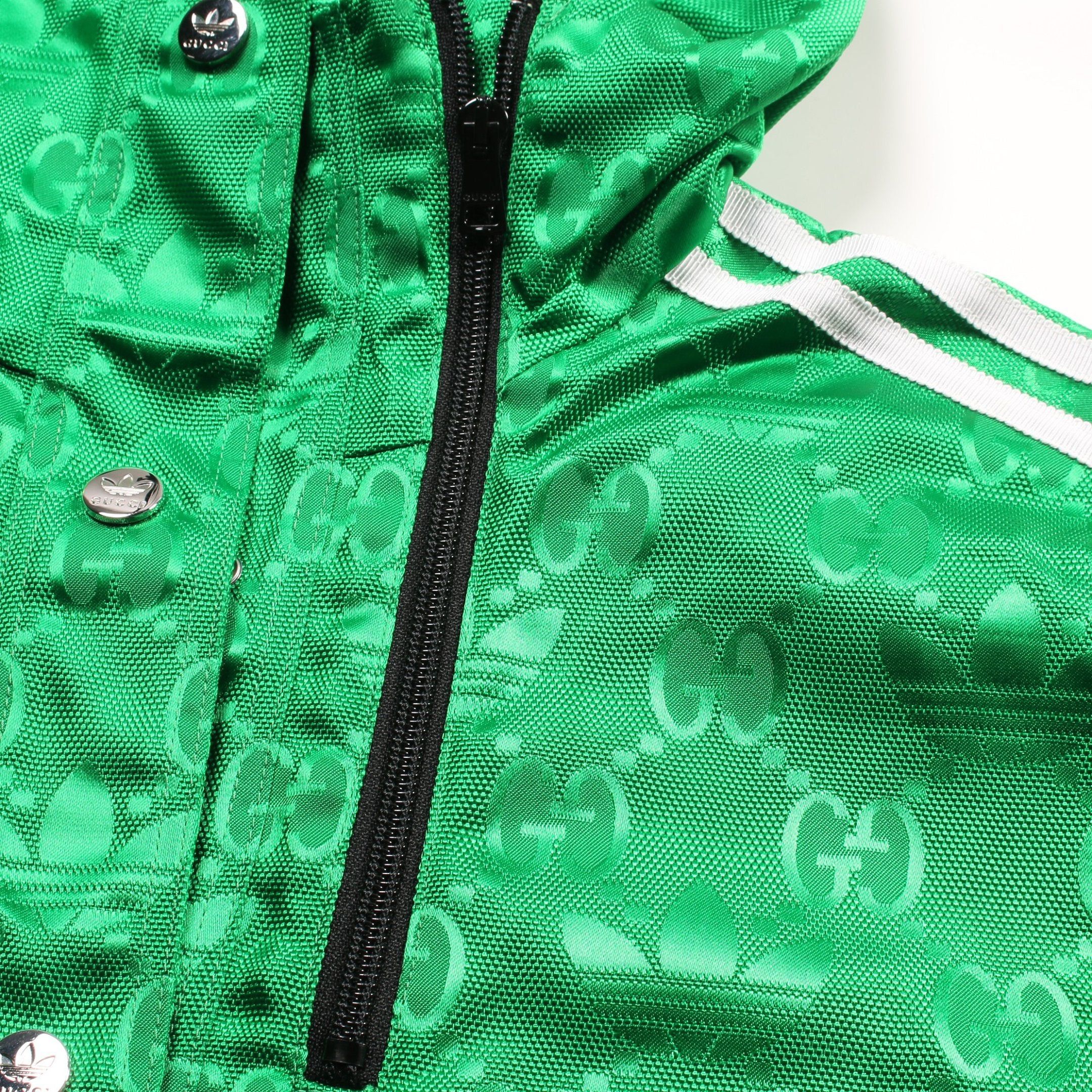 Gucci Gucci Gucci * Adidas Nylon Jacket Logo Pattern Green Hooded Size ONE SIZE - 10 Thumbnail