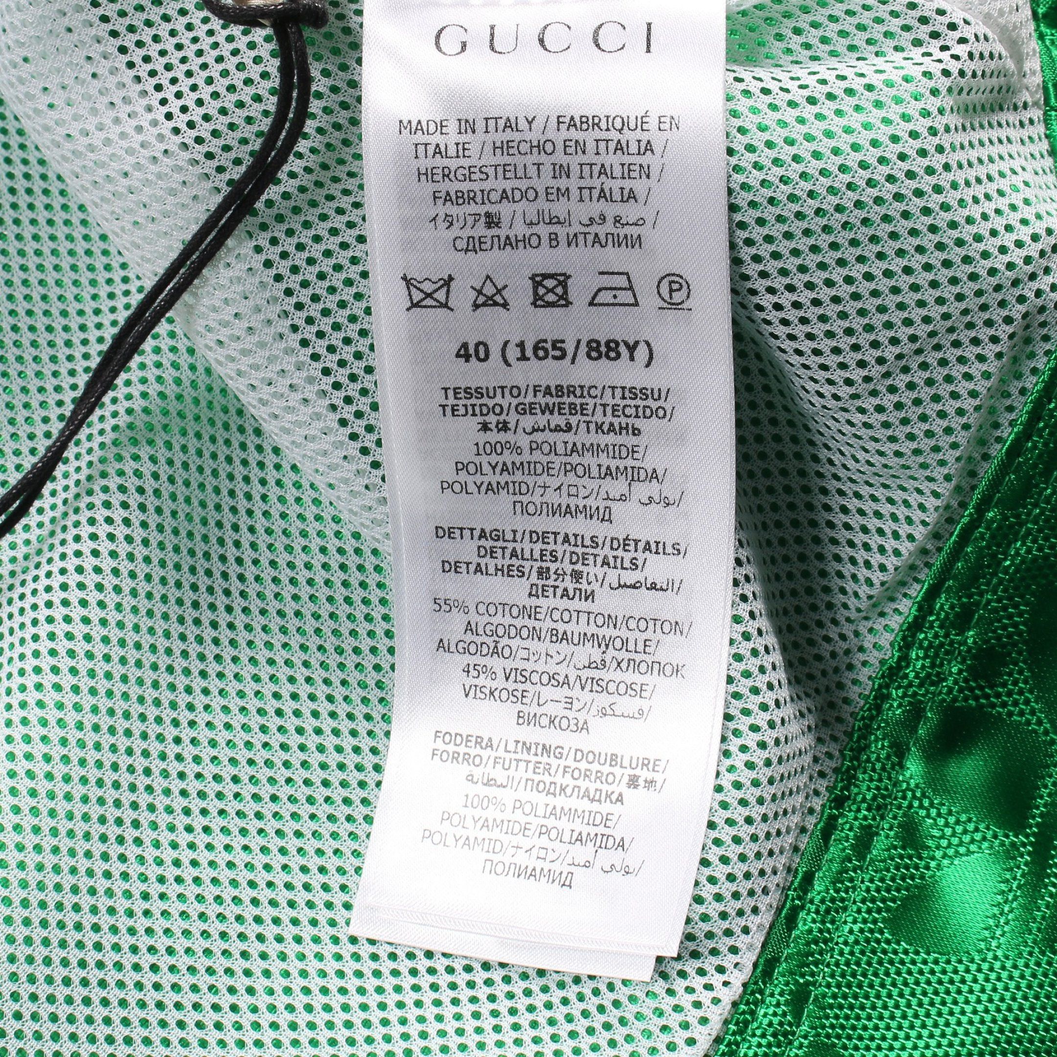 Gucci Gucci Gucci * Adidas Nylon Jacket Logo Pattern Green Hooded Size ONE SIZE - 4 Thumbnail
