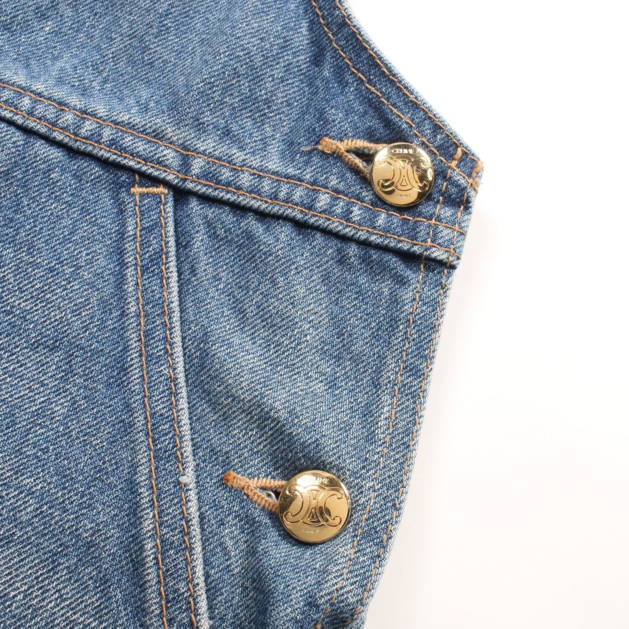 Celine Celine Triomphe One Piece Denim Indigo Blue Damage Processing Size ONE SIZE - 5 Thumbnail