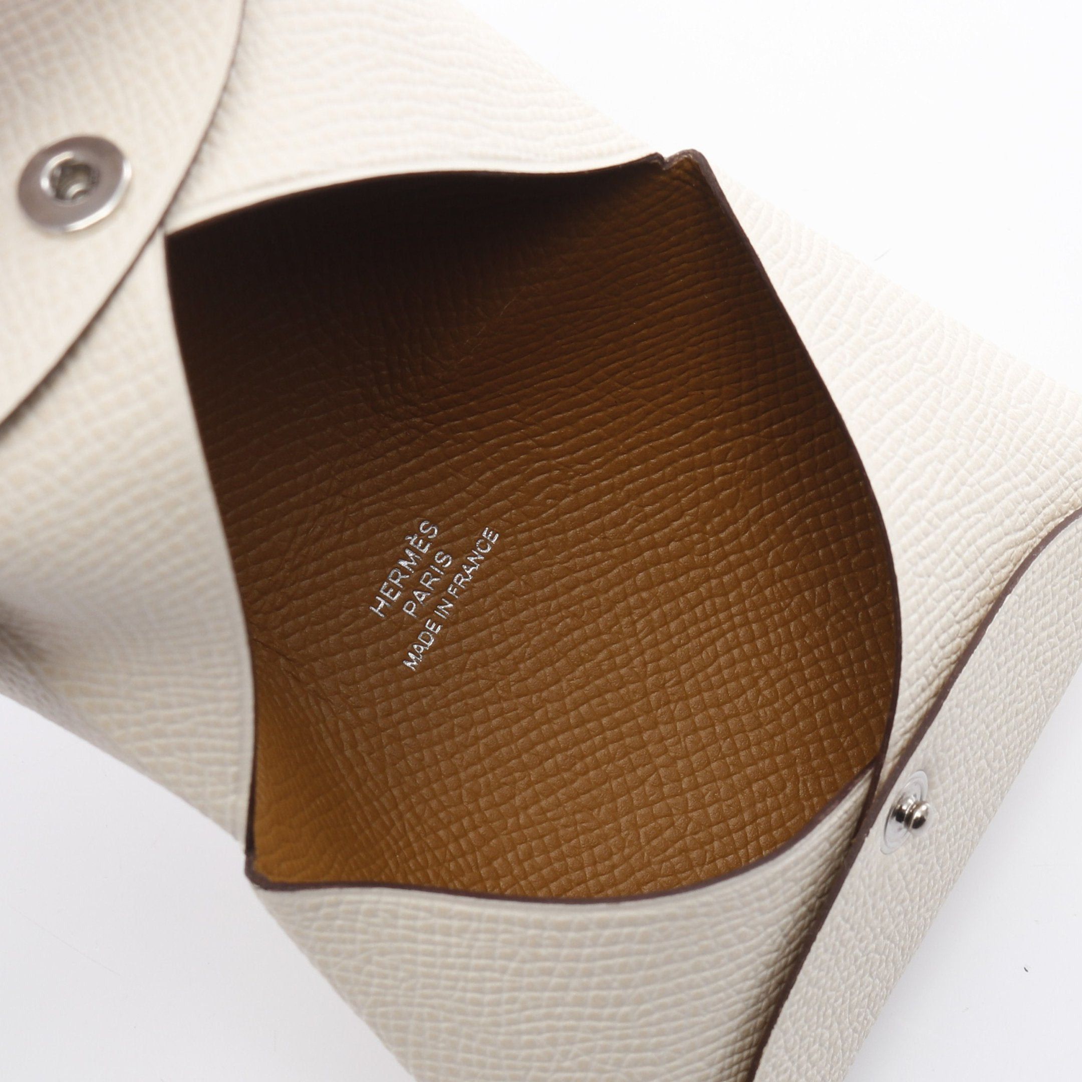 Hermes Hermes Calvi Verso Nata Sesame Coin Purse Veau Epsom Ivory Silver Hardware Y Stamp Size ONE SIZE - 3 Thumbnail