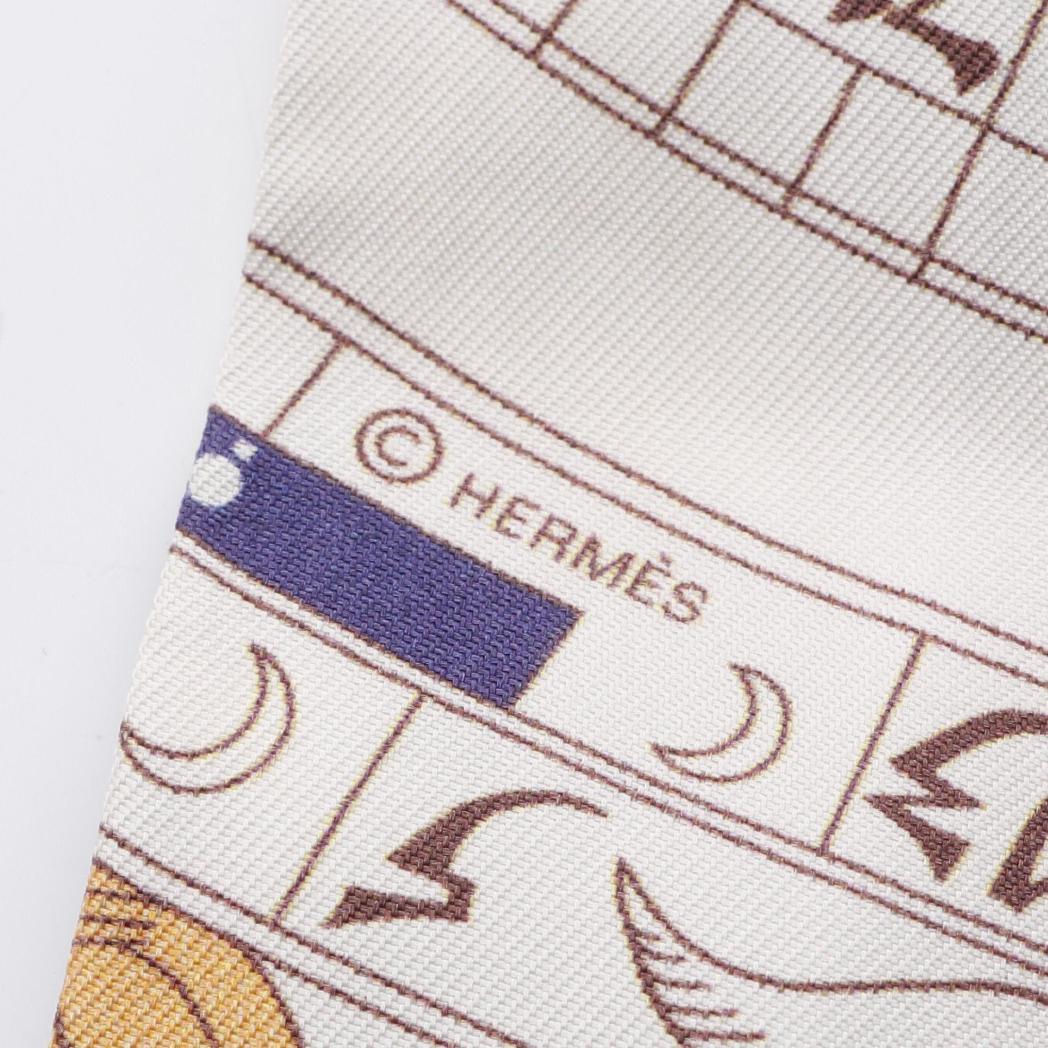Hermes Hermes Twilly Dies Et Hore Scarf Silk Ivory Multicolor Size ONE SIZE - 2 Thumbnail