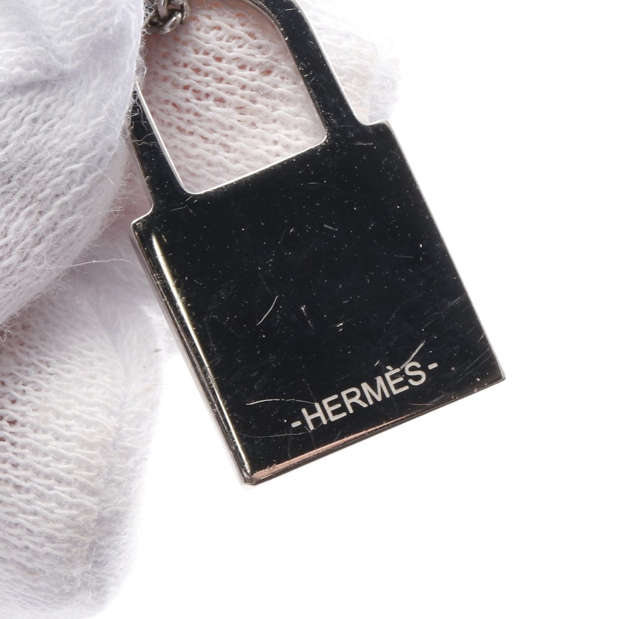 Hermes Hermes Okelley Necklace Veau Swift Silver Navy D Stamp Size ONE SIZE - 7 Thumbnail