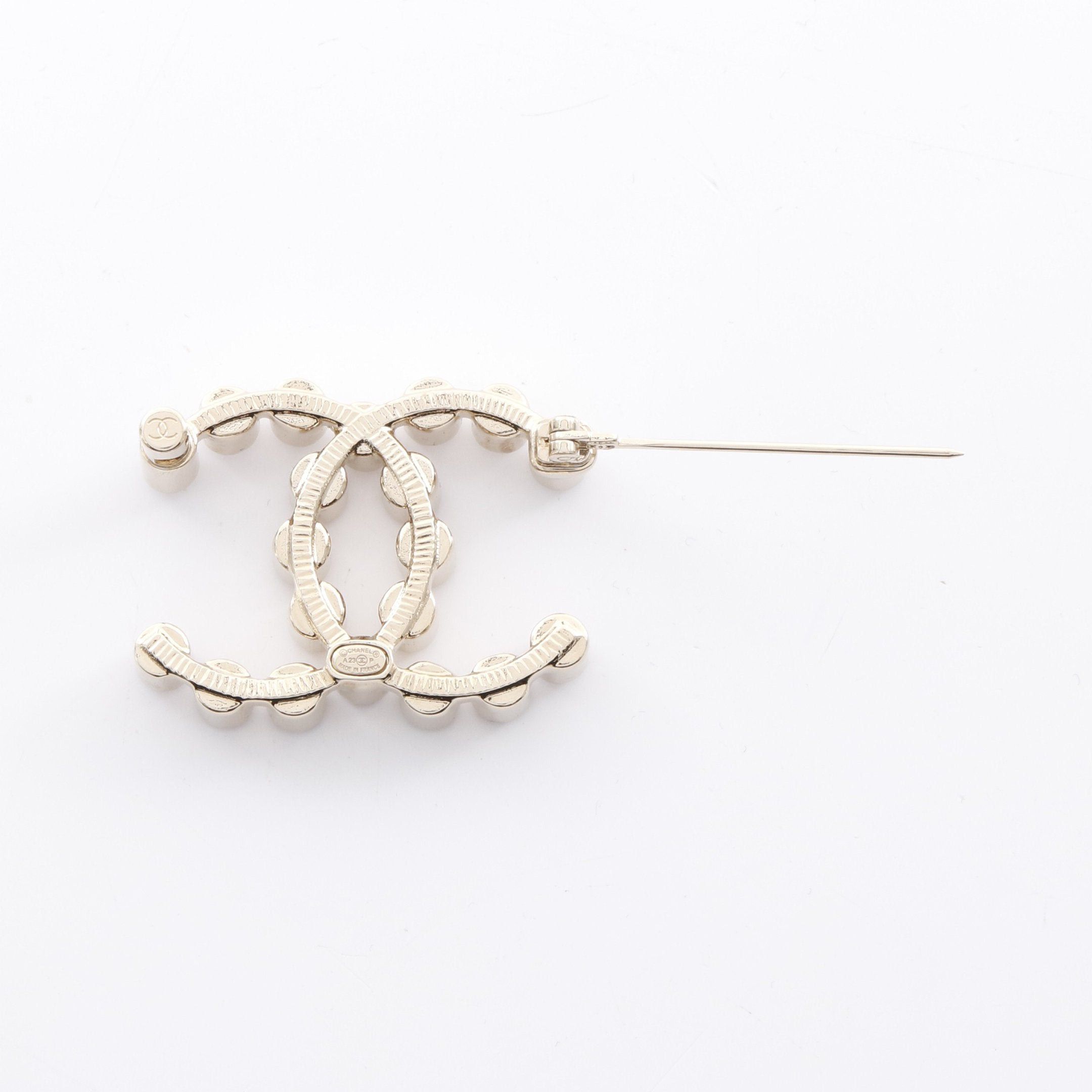 Chanel Chanel Coco Mark Brooch Gp Rhinestone Gold Clear A23P Size ONE SIZE - 2 Thumbnail