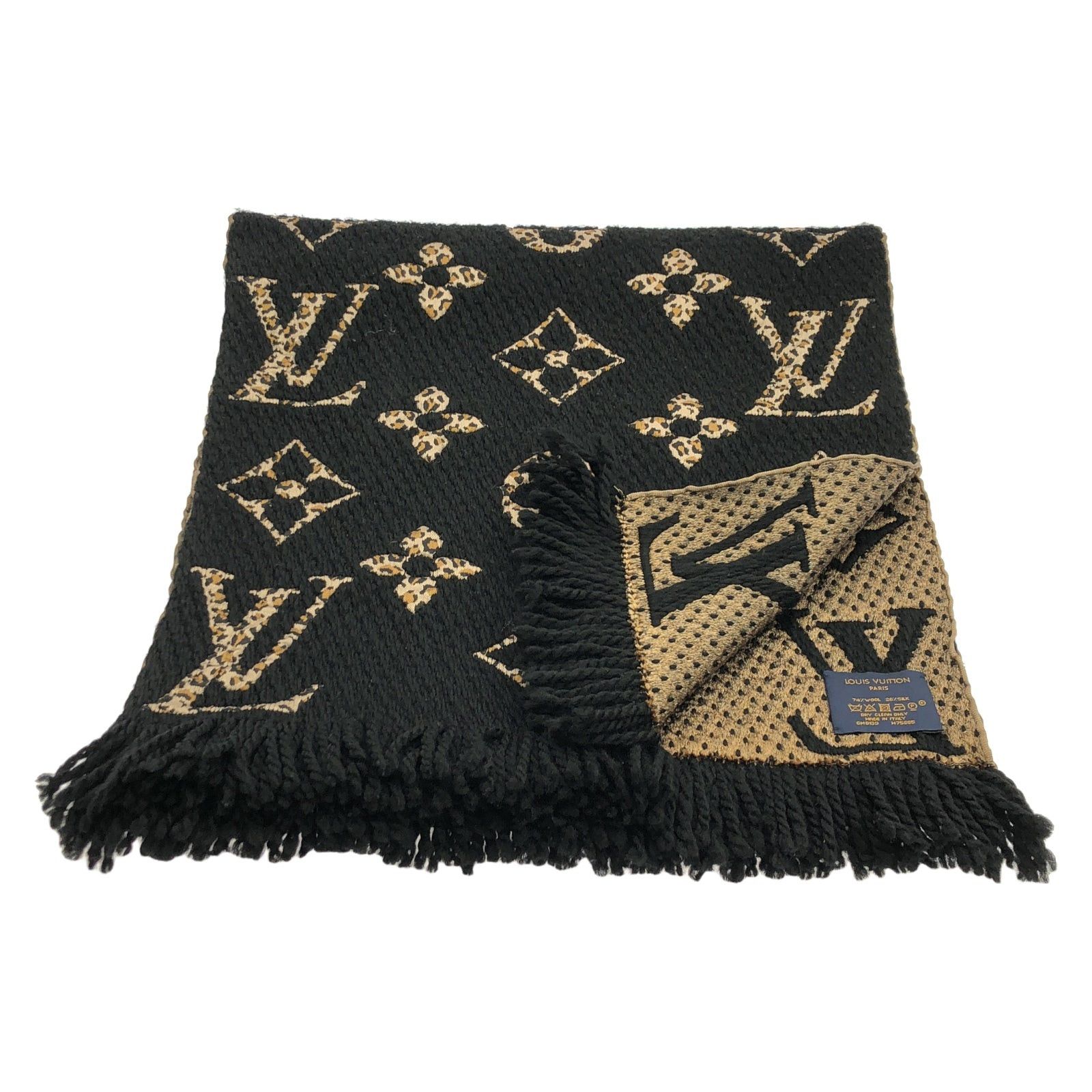 Louis Vuitton Louis Vuitton Scarf Wool Black Size ONE SIZE - 2 Thumbnail