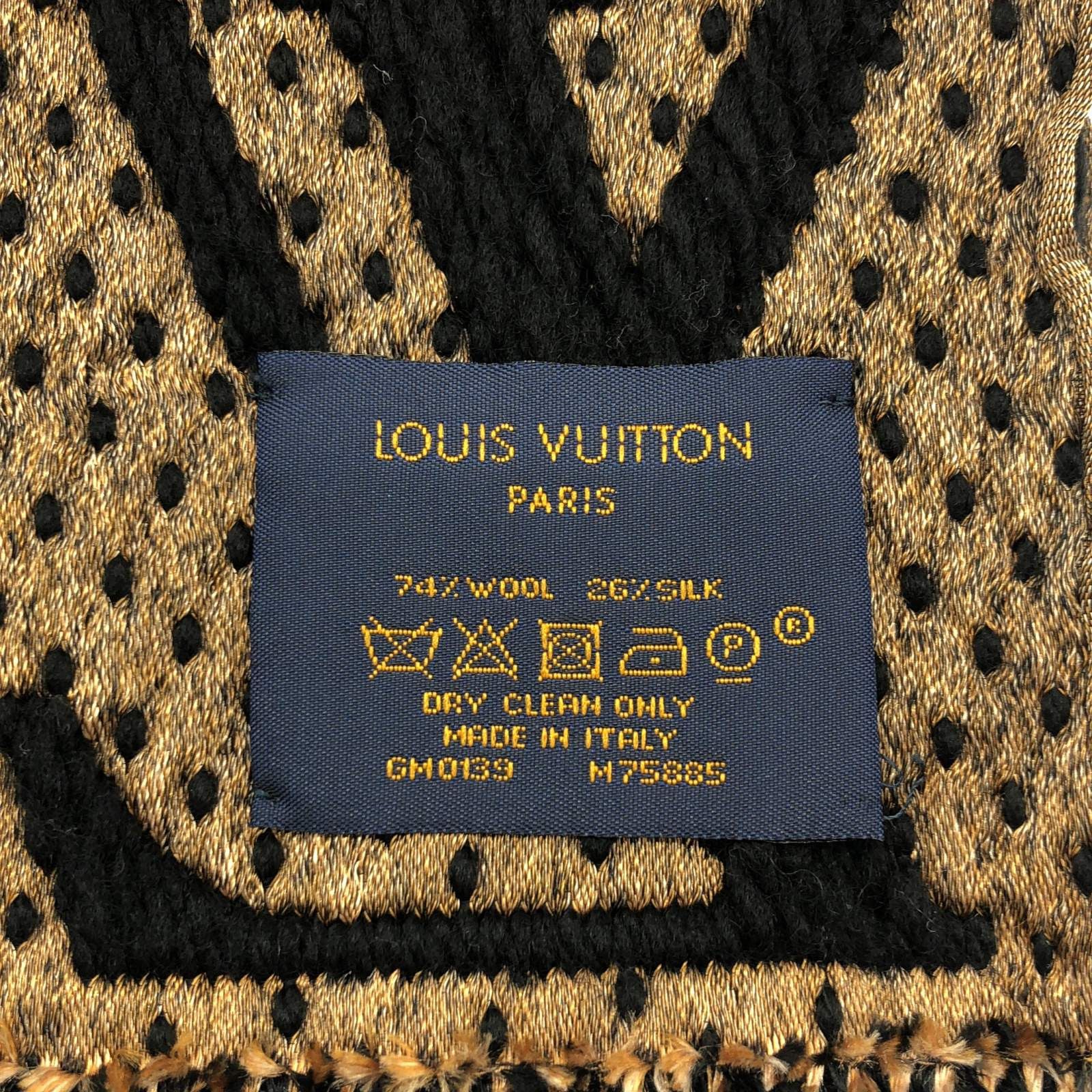 Louis Vuitton Louis Vuitton Scarf Wool Black Size ONE SIZE - 4 Thumbnail