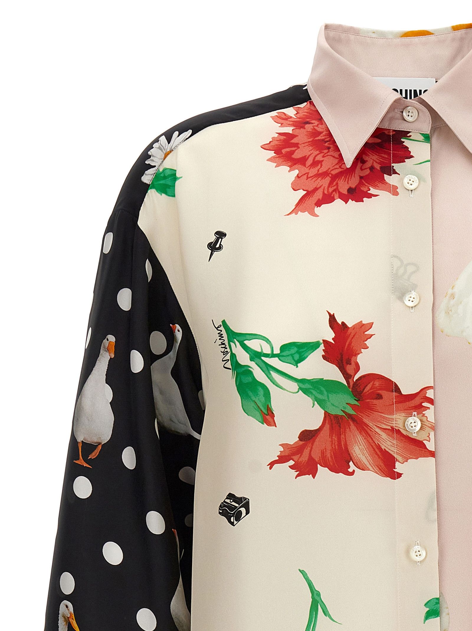 Moschino Patchwork Print Shirt Size S / US 4 / IT 40 - 3 Thumbnail