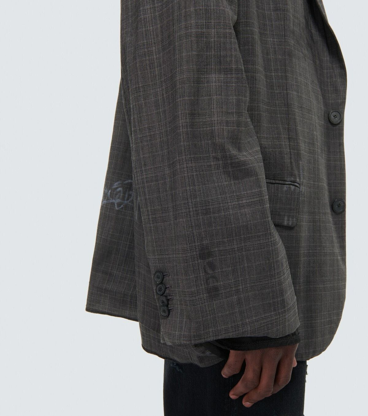 Balenciaga Graffiti Skater Tailored Jacket in Grey/Black Size US M / EU 48-50 / 2 - 3 Thumbnail