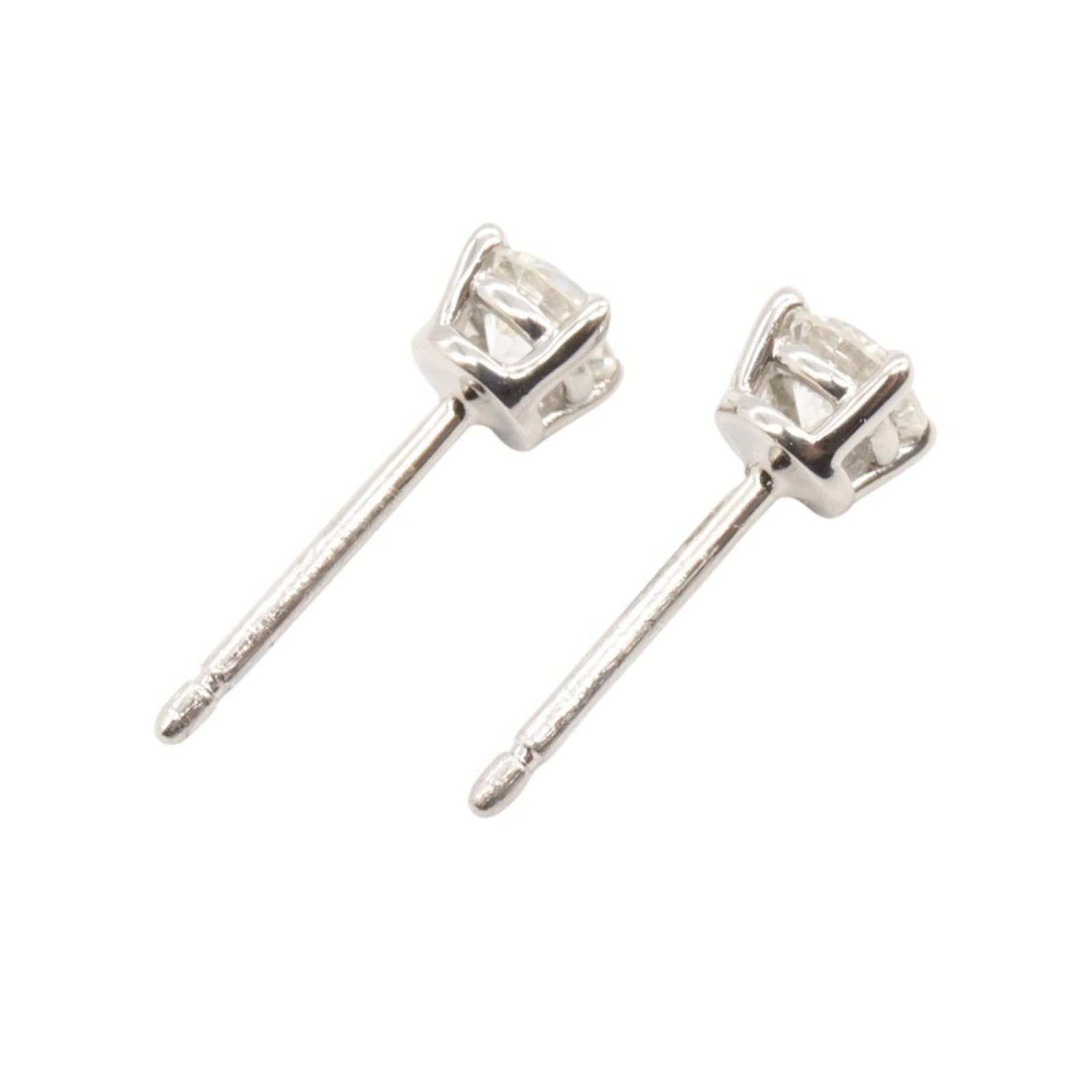 Tiffany & Co. Tiffany Co Solitaire Earrings Pt950 Platinum Diamond Clear Size ONE SIZE - 3 Thumbnail