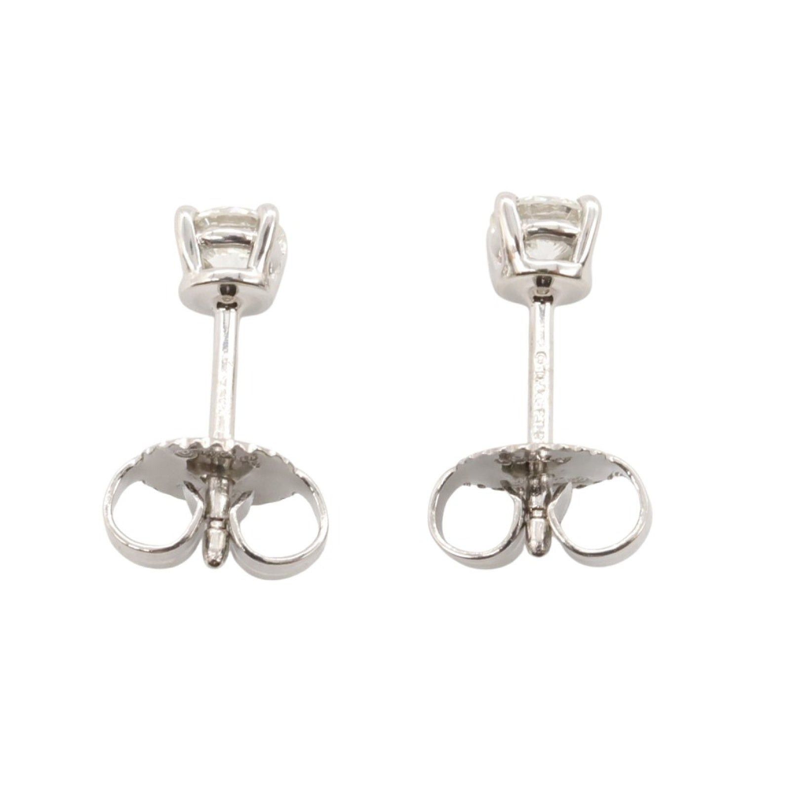 Tiffany & Co. Tiffany Co Solitaire Earrings Pt950 Platinum Diamond Clear Size ONE SIZE - 2 Thumbnail