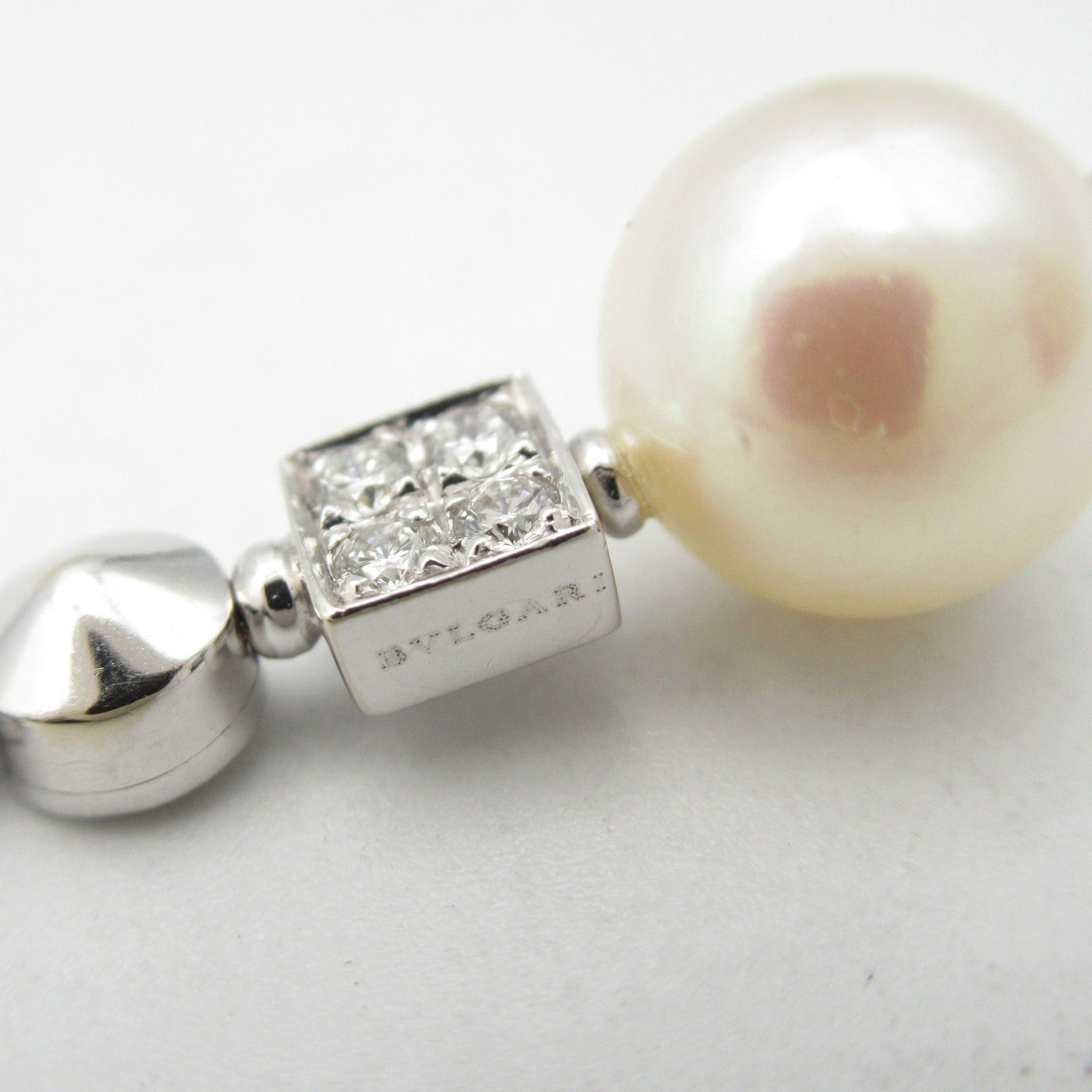 Bvlgari Bvlgari Lucia Drop Diamond Pearl Necklace K18Wg (White Gold) White Clear Size ONE SIZE - 4 Thumbnail