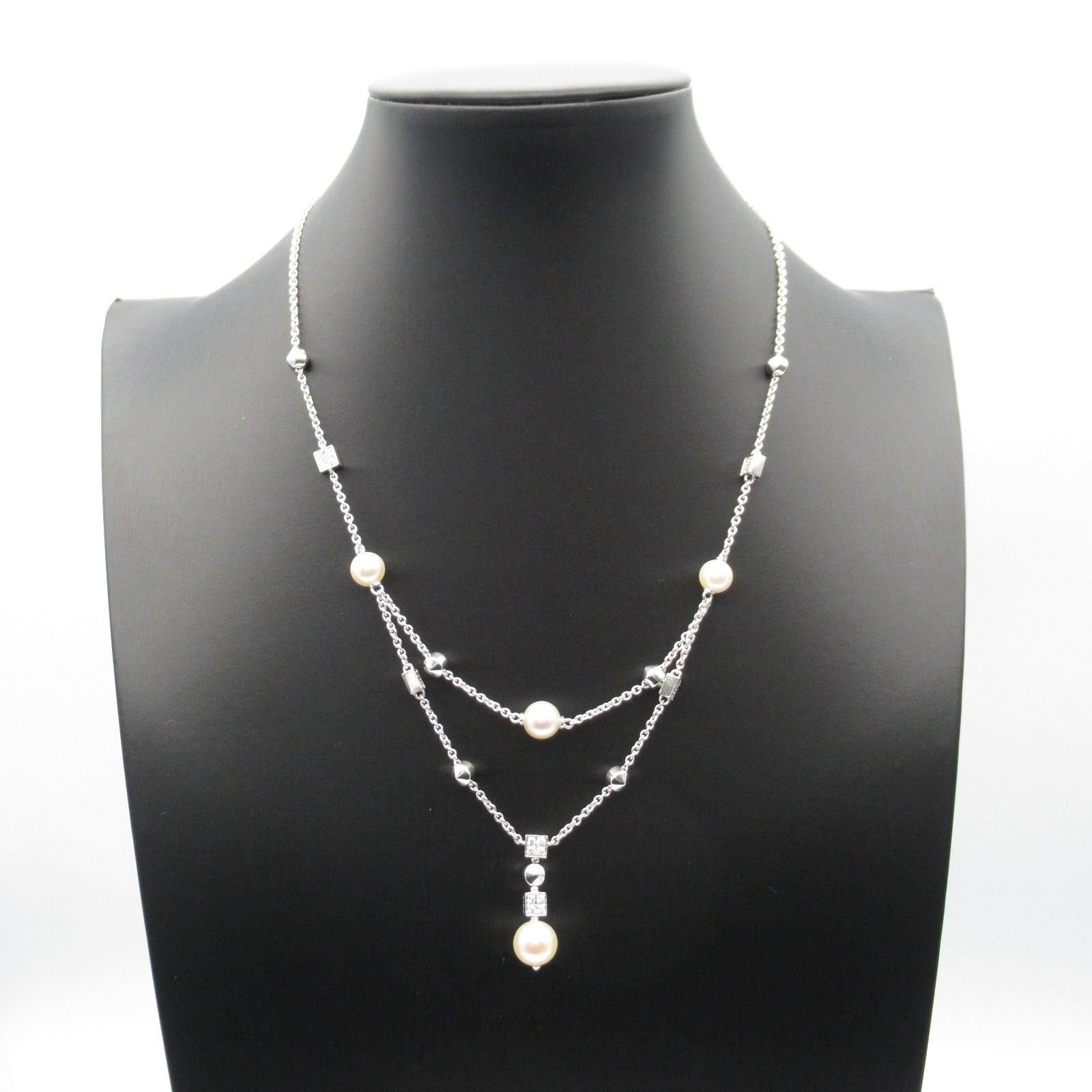 Bvlgari Bvlgari Lucia Drop Diamond Pearl Necklace K18Wg (White Gold) White Clear Size ONE SIZE - 8 Thumbnail