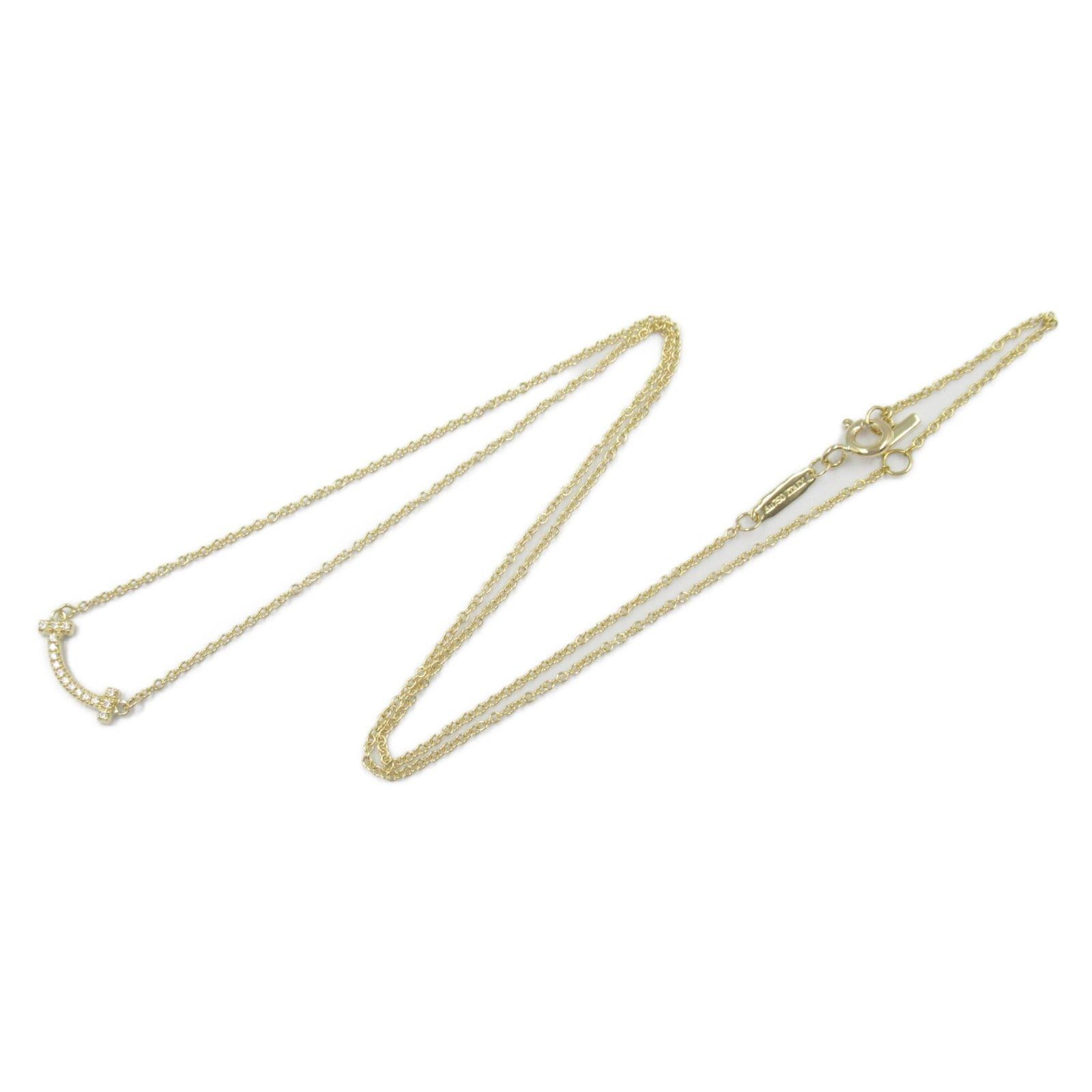 Tiffany & Co. Tiffany Co T Smile Mini Necklace K18 (Yellow Gold) Diamond Clear Size ONE SIZE - 3 Thumbnail