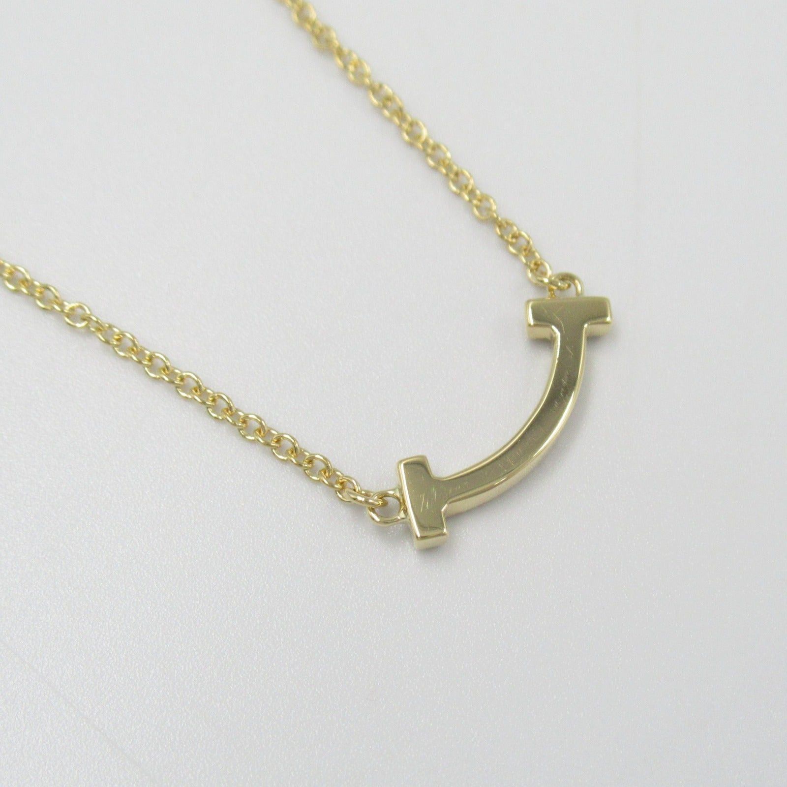 Tiffany & Co. Tiffany Co T Smile Mini Necklace K18 (Yellow Gold) Diamond Clear Size ONE SIZE - 7 Thumbnail
