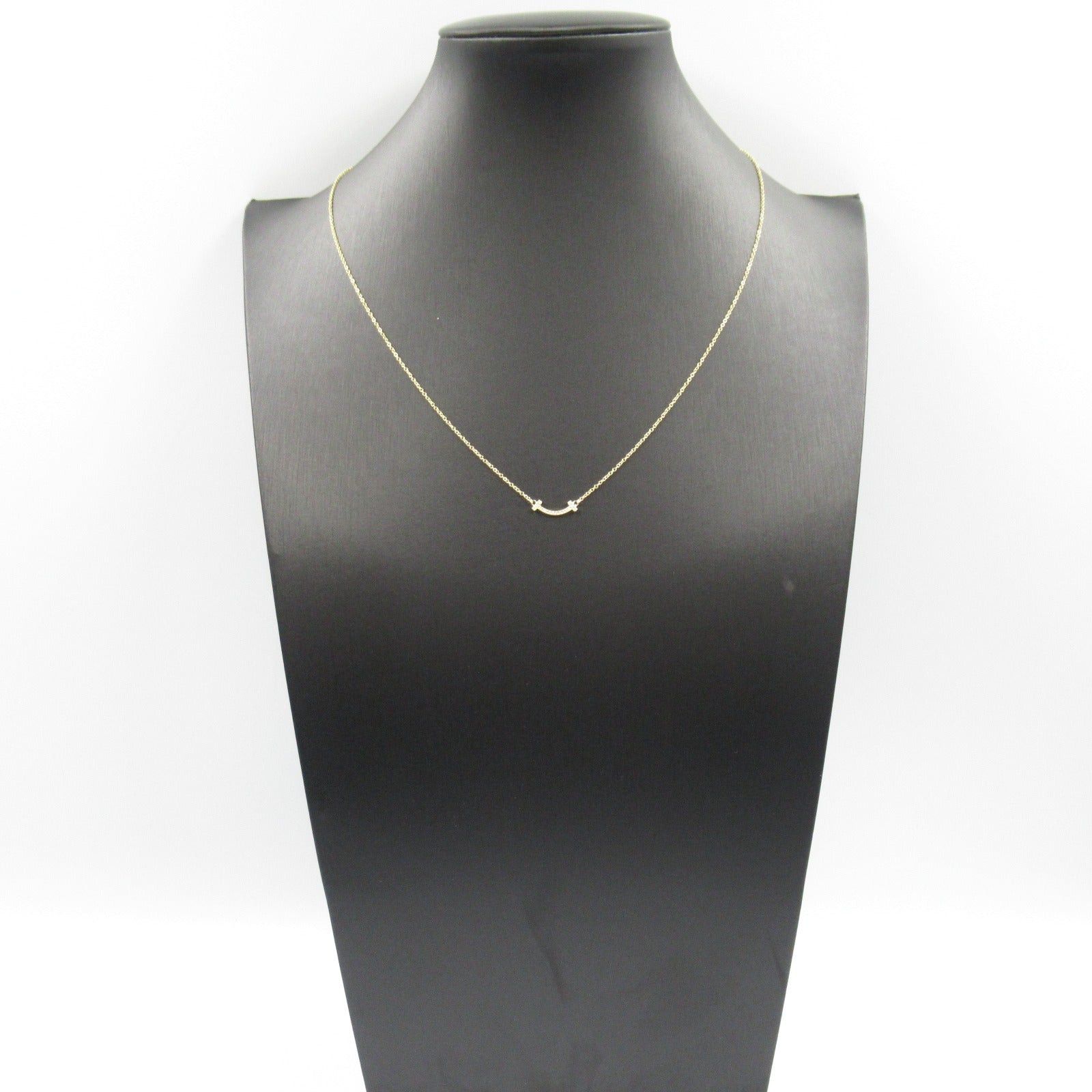 Tiffany & Co. Tiffany Co T Smile Mini Necklace K18 (Yellow Gold) Diamond Clear Size ONE SIZE - 8 Thumbnail